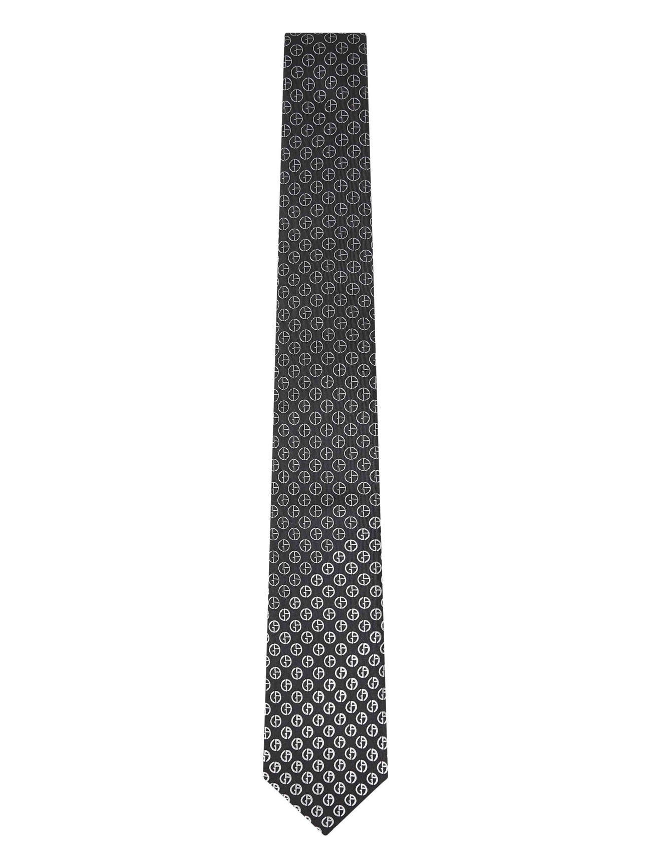 Giorgio Armani Men Black Jacquard Silk Tie