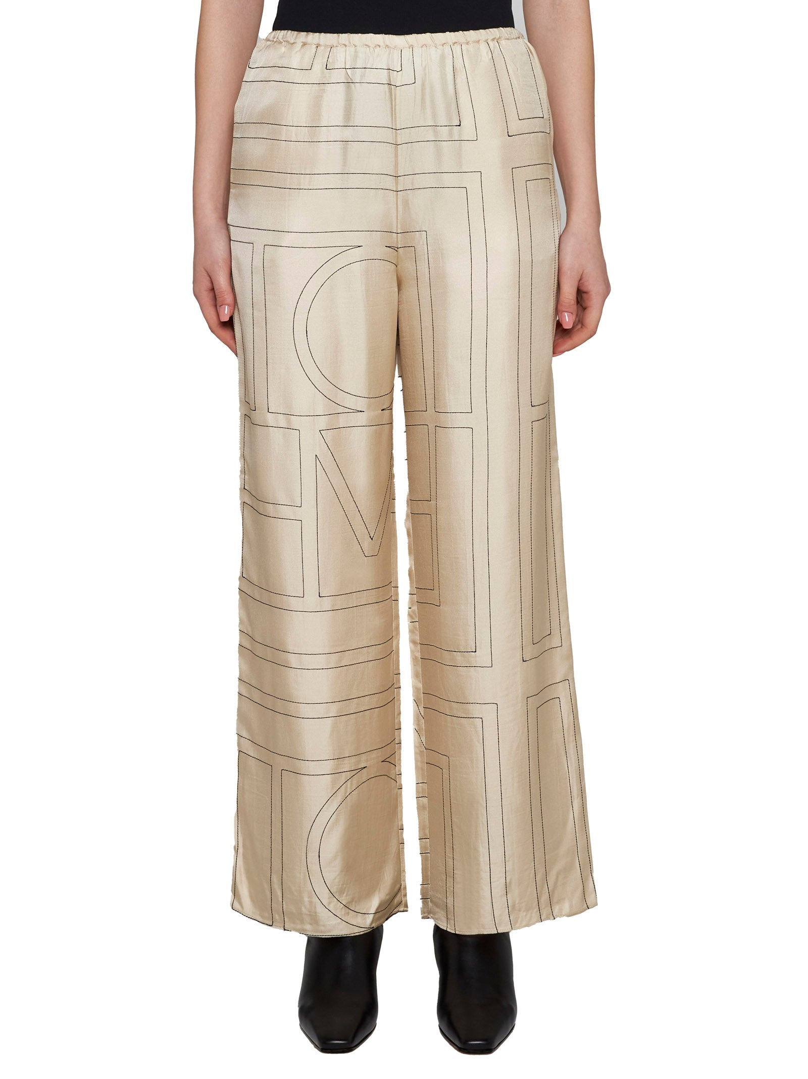 Toteme Women Monogran Silk Trousers Toteme