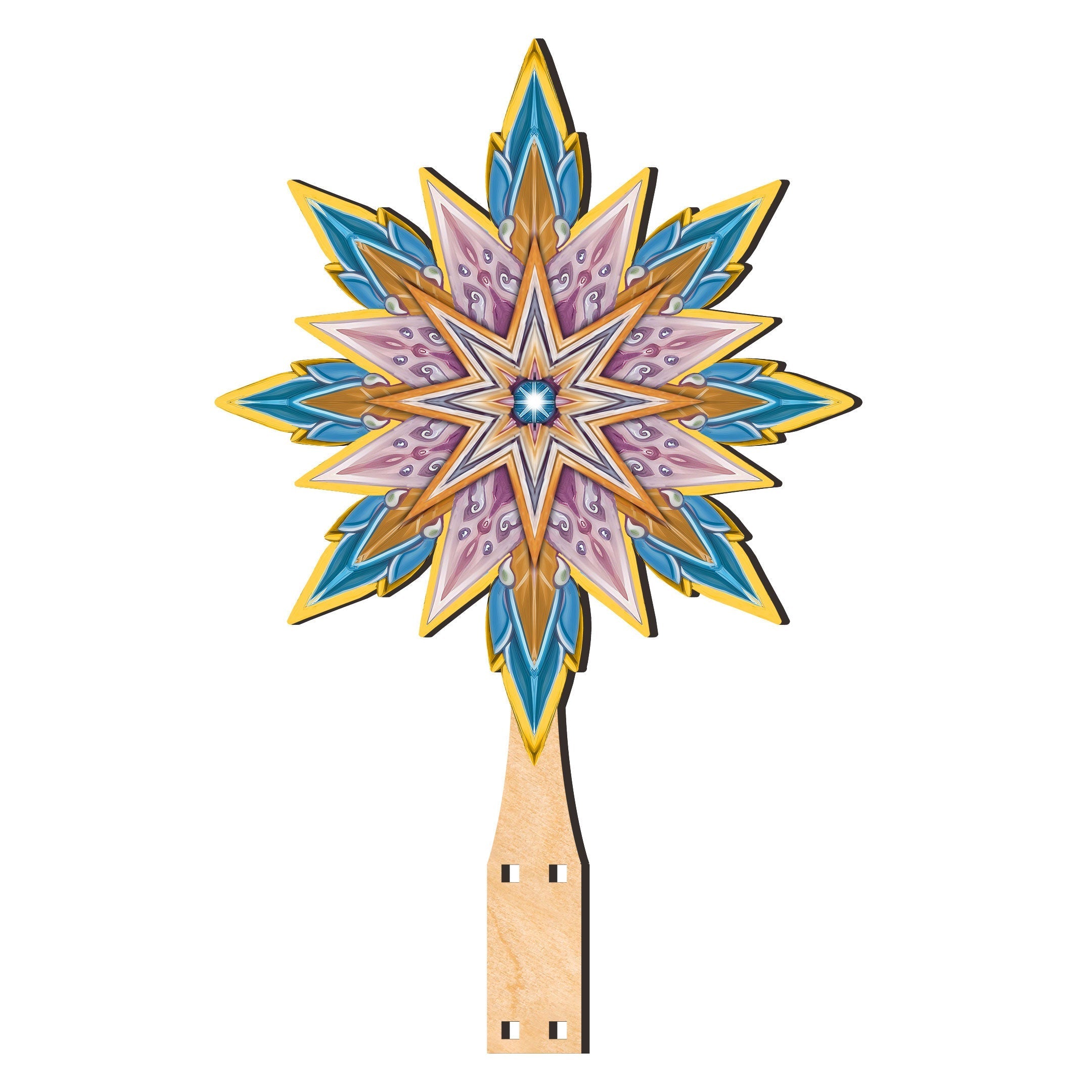 Coastal Pelican Star Tree Topper Wooden Decor by G. Debrekht - Wildlife Holiday Decor - 89514