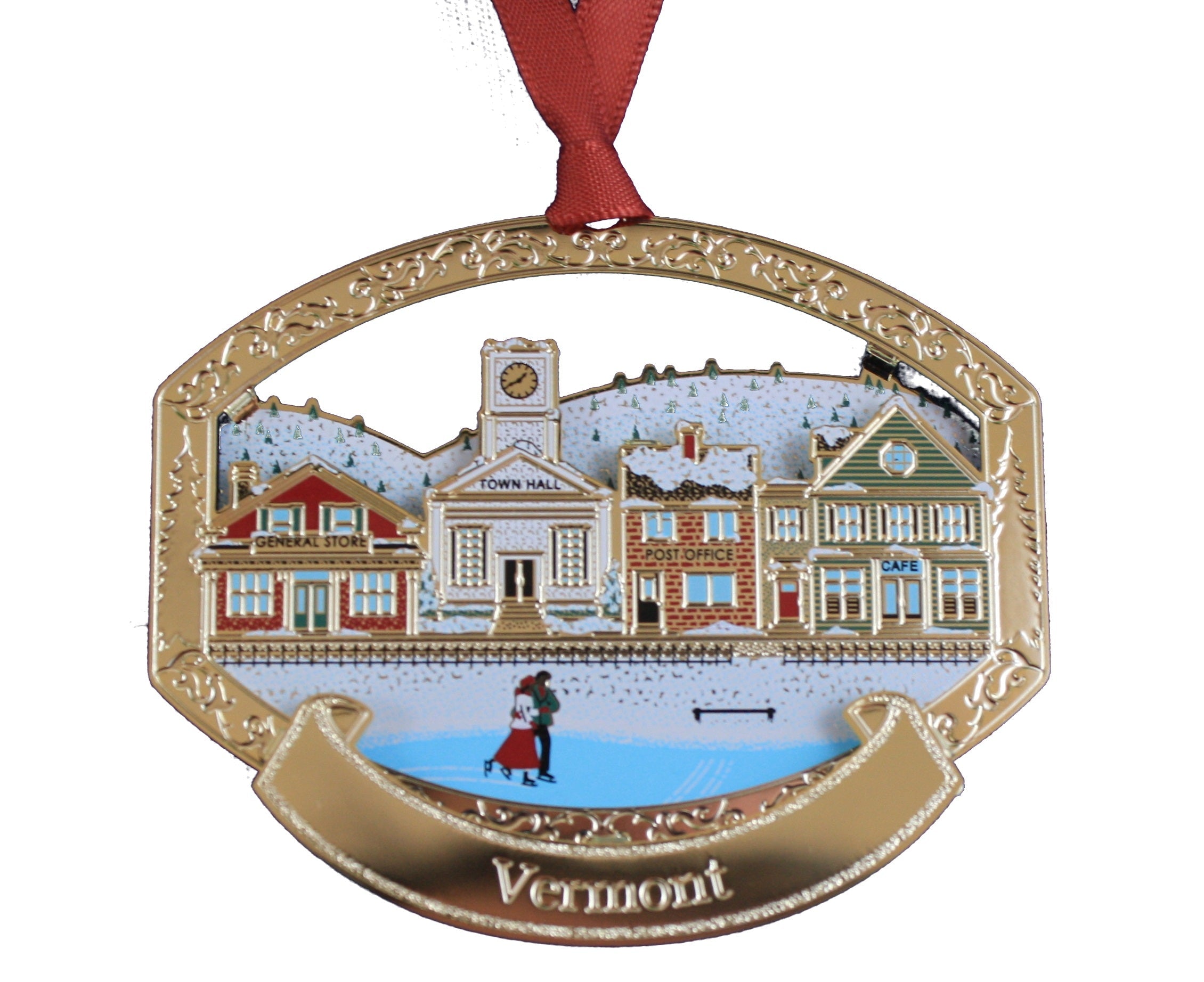 Wintry Village Ornament - Vermont