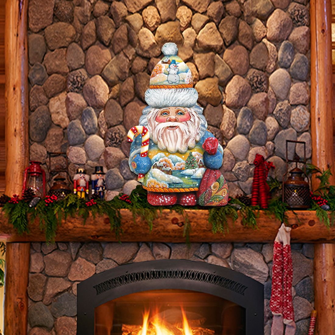 Whimsical Winter Wonders Santa Door Decor by G. DeBrekht - Christmas Santa Snowman Decor - 81519184H