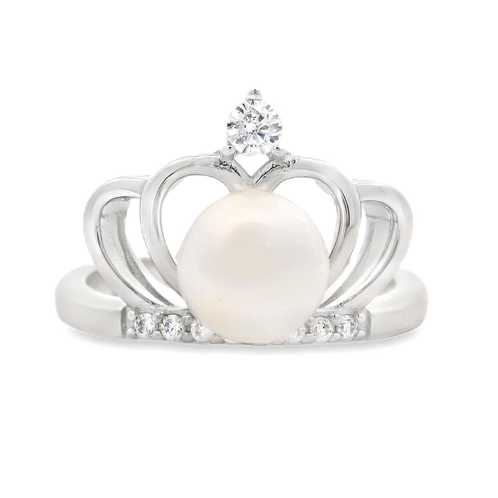 Genuine FW Pearl Cubic Zirconium Ring Sterling Silver