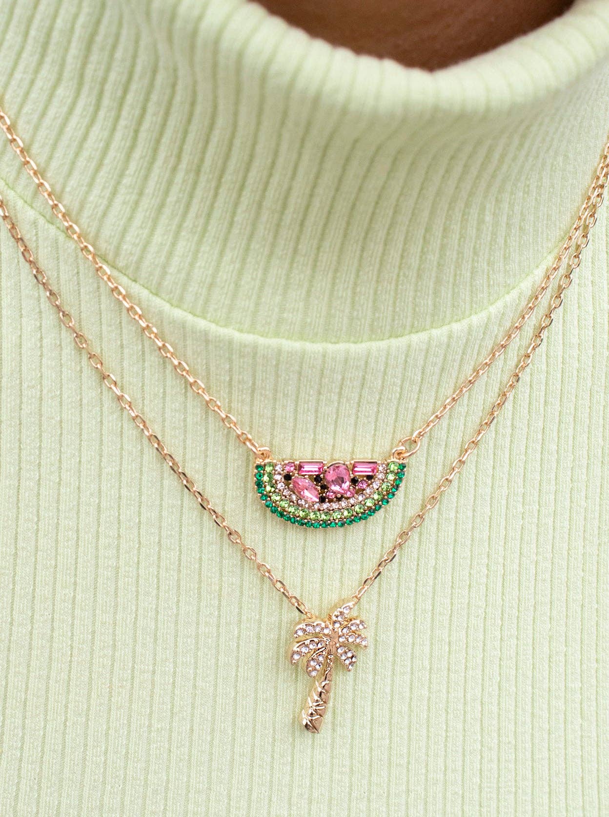 Little Havana Crystal Pendant Watermelon Necklace