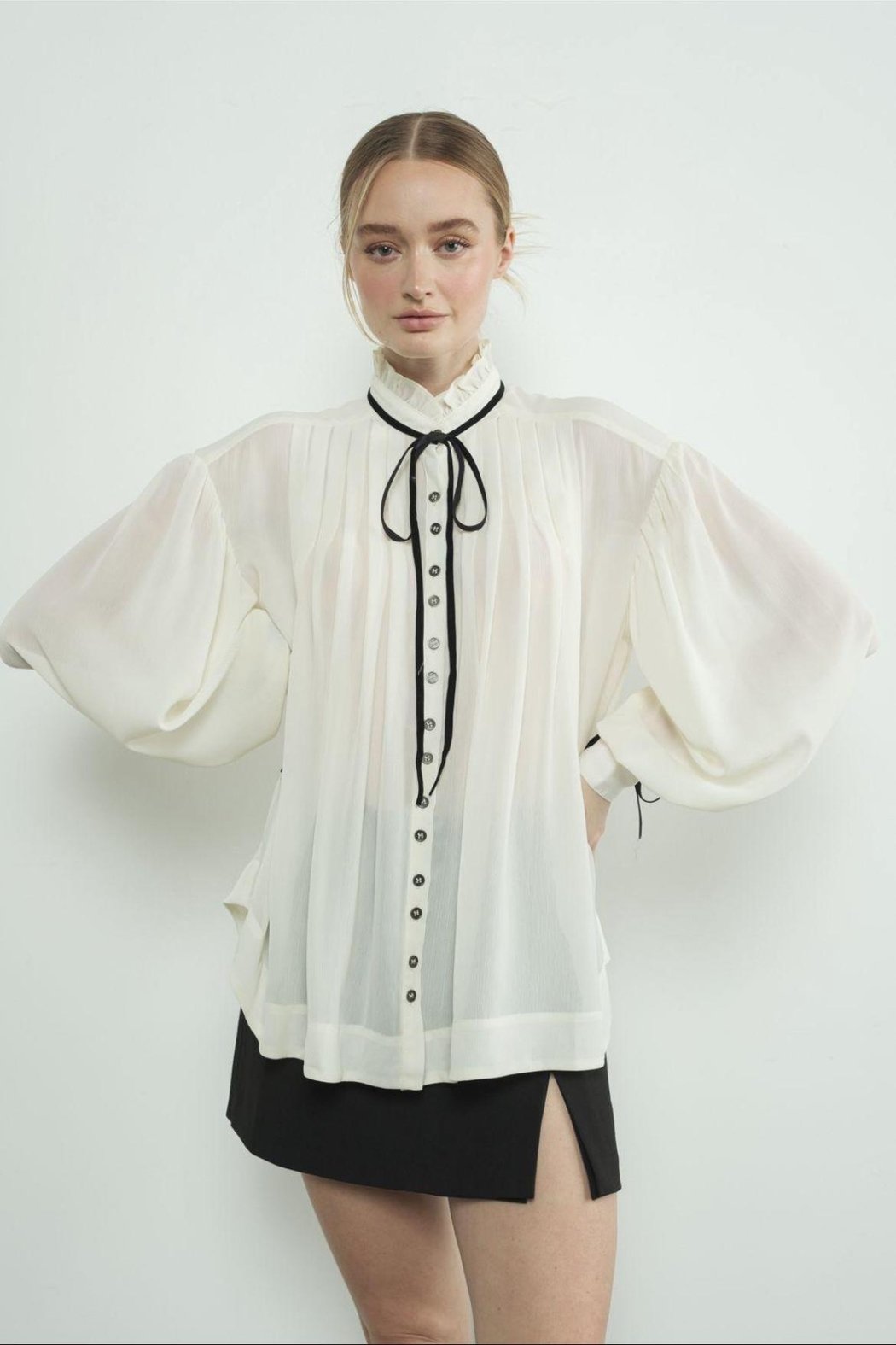 Sheer Pintuck Blouse