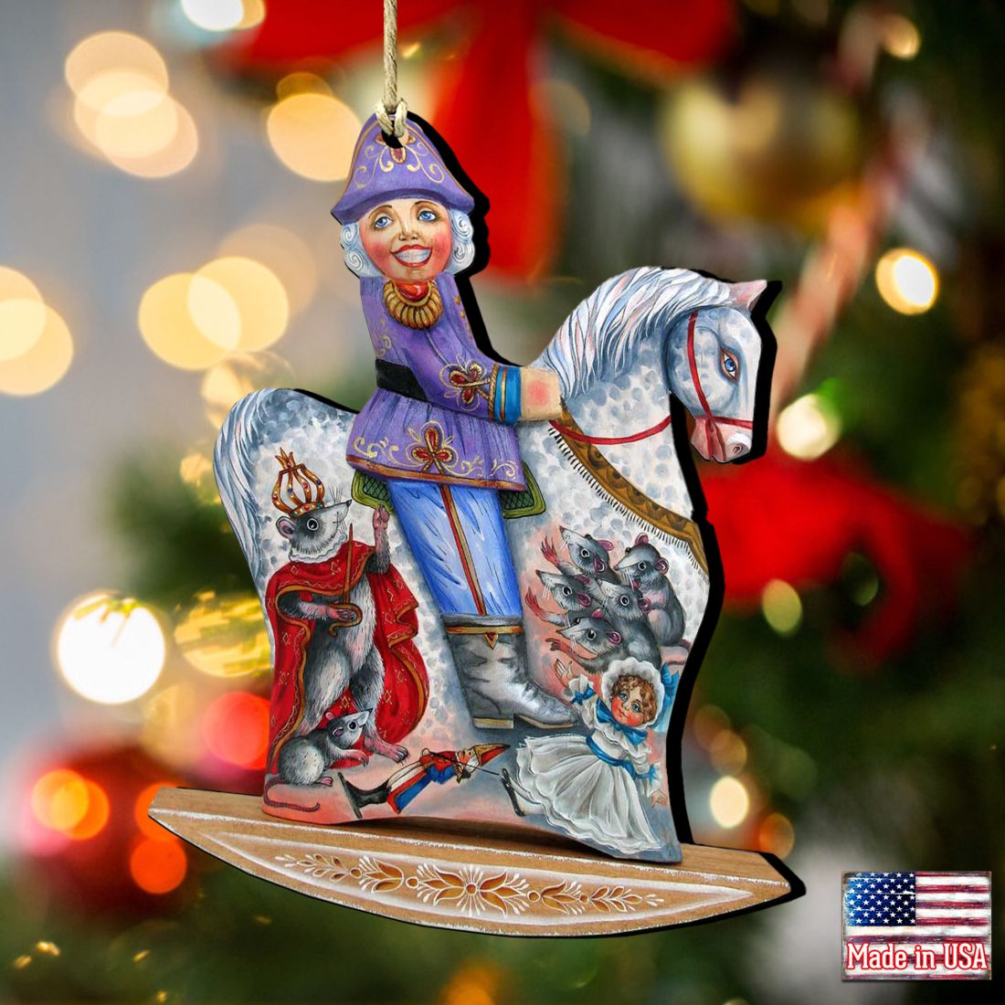Rocking Nutcracker Wooden Ornaments by G. DeBrekht - Christmas Decor - 8124121