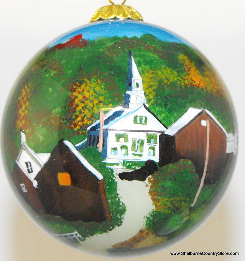 Hand Painted Glass Globe Ornament - The Shelburne Country Store