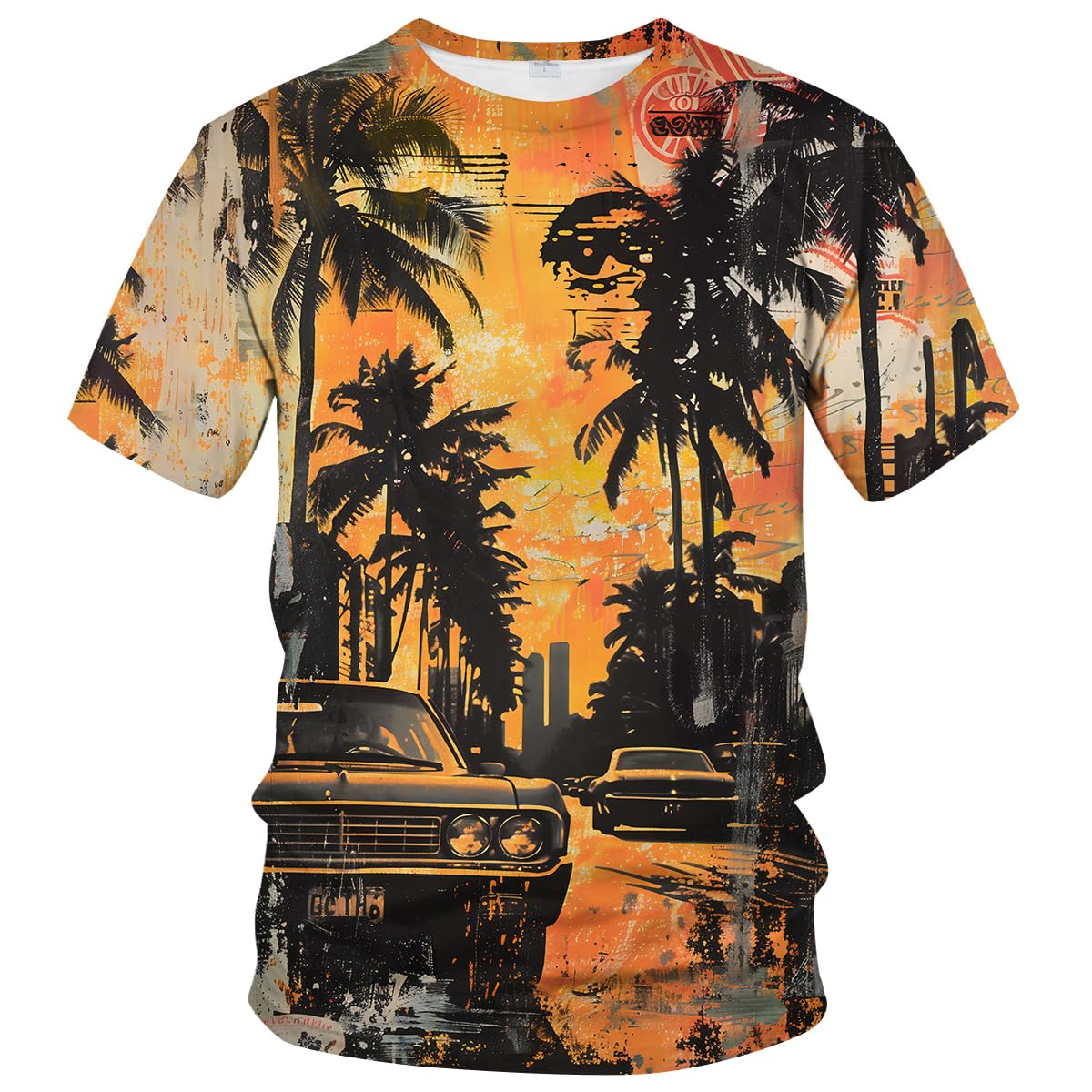 Abstract Art Shirt Men Street Graffiti Tshirts Women Hawaii Vacation Shirt Tee