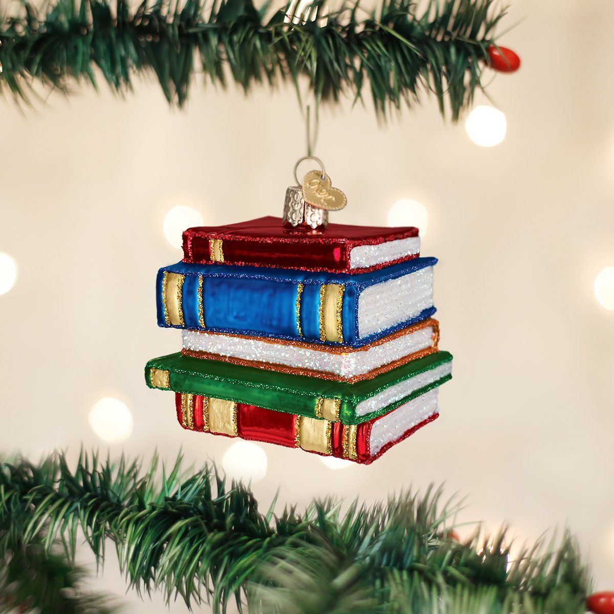 Old World Christmas Stack Of Books