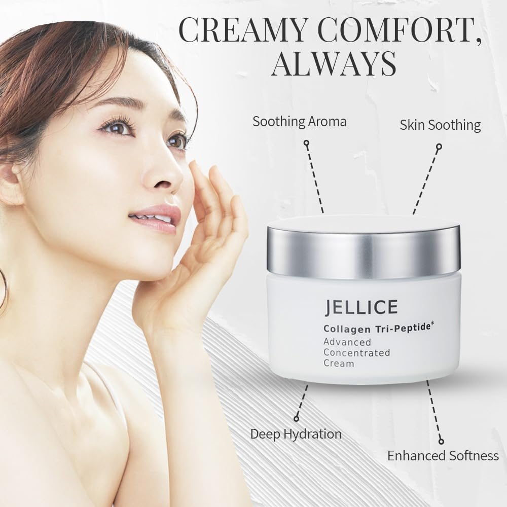 Advanced Concentrated Collagen Face Cream - Face Moisturizer for Women of All Skin Types with Collagen Tripeptides for Enhanced Hydration & Elasticity - Japanese Cosmetics - 1.01 oz