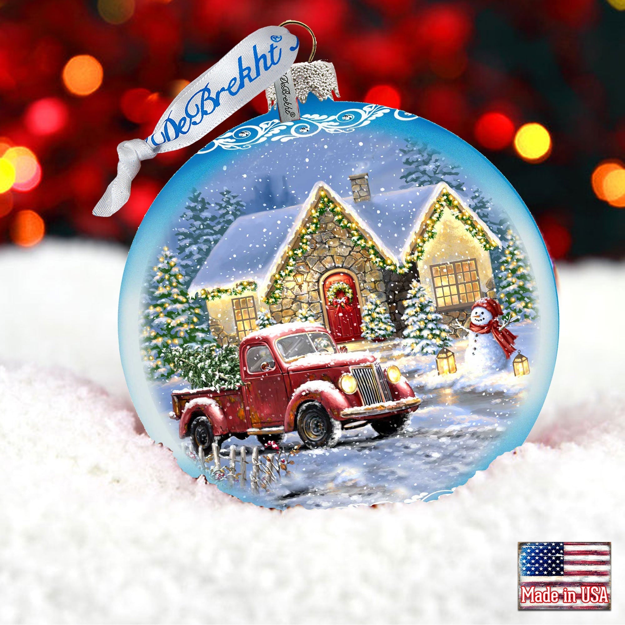 Christmas Cottage Glass Ornament Limited Edition by D. Gelsinger - Christmas Decor - 73899-1926
