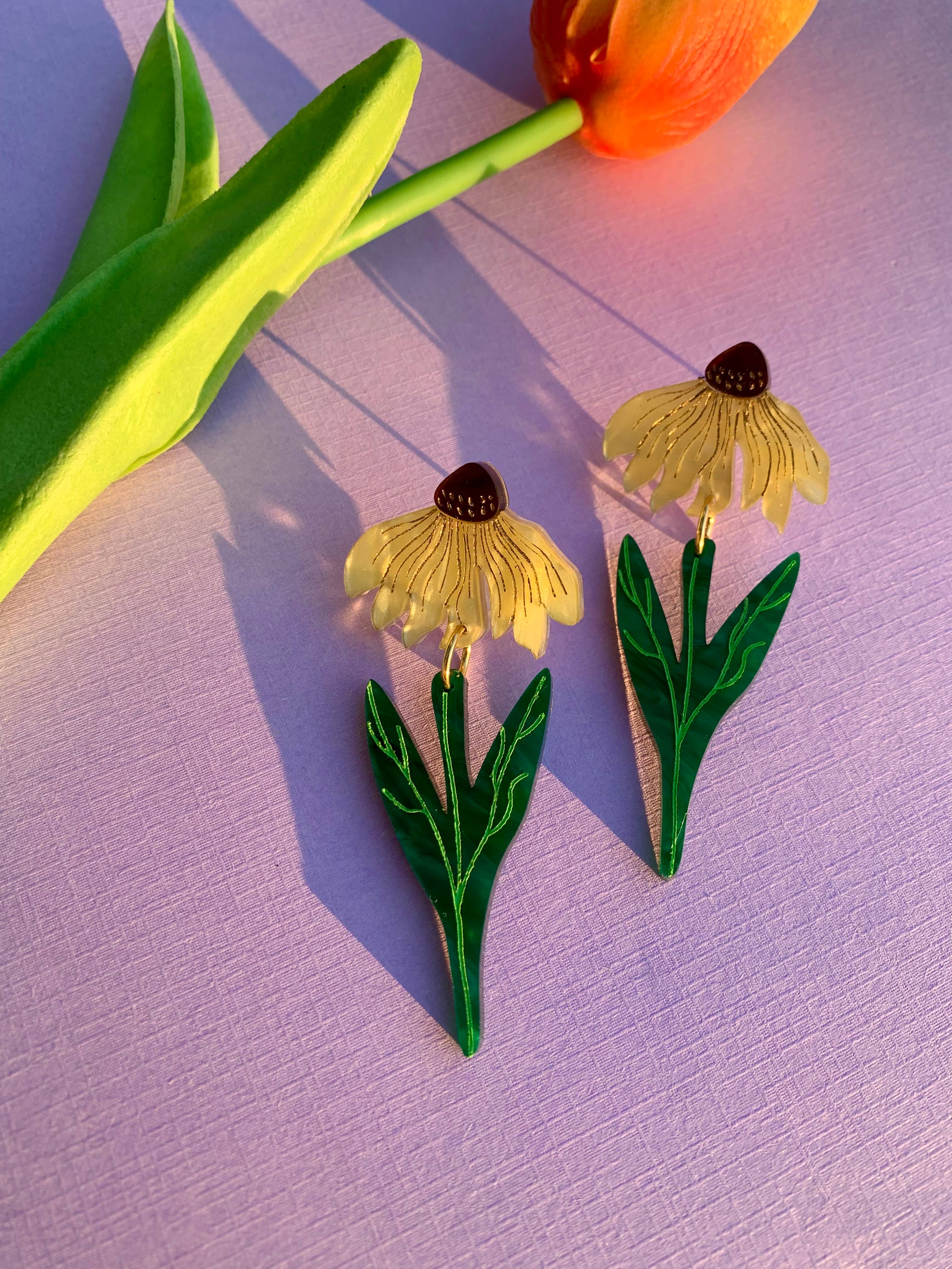 Black Eyed Susan Acrylic Earrings