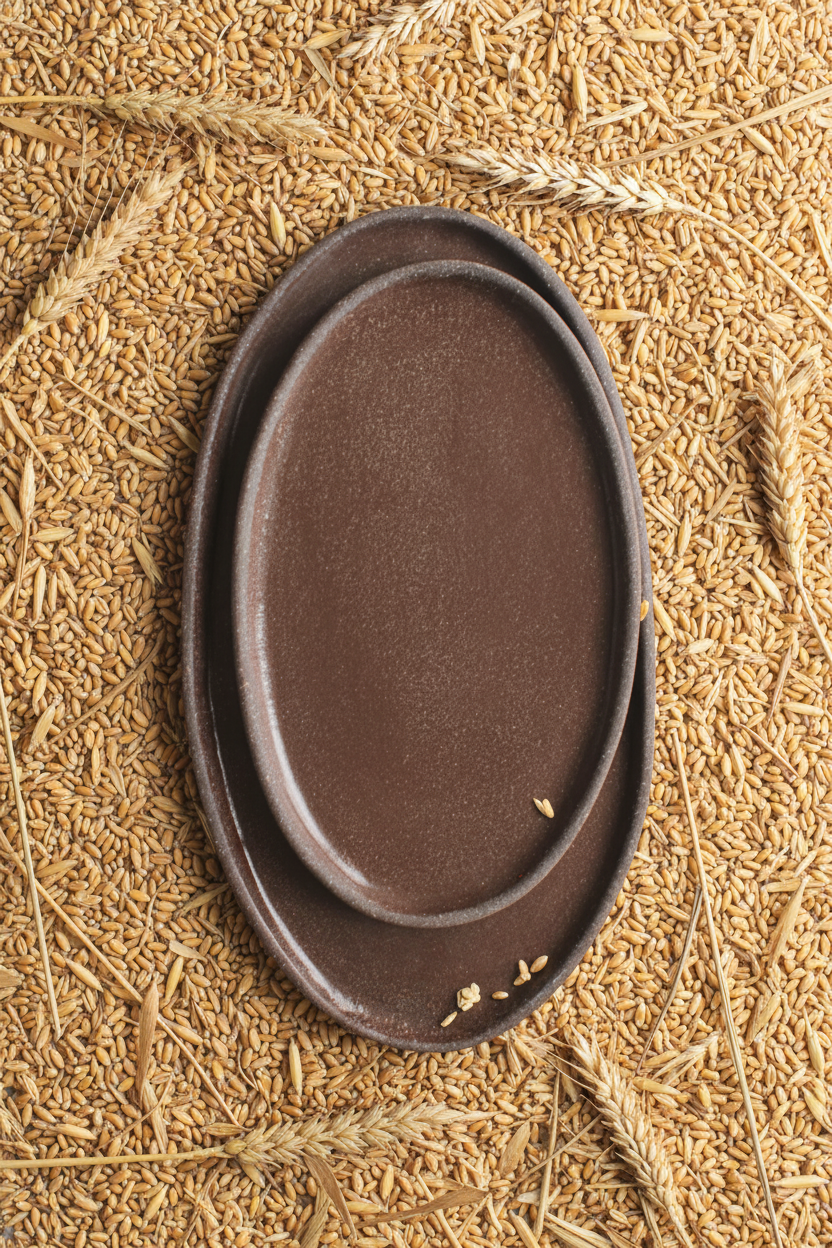 Handmade Stoneware Oval Serving Platter "Pumpernikel"