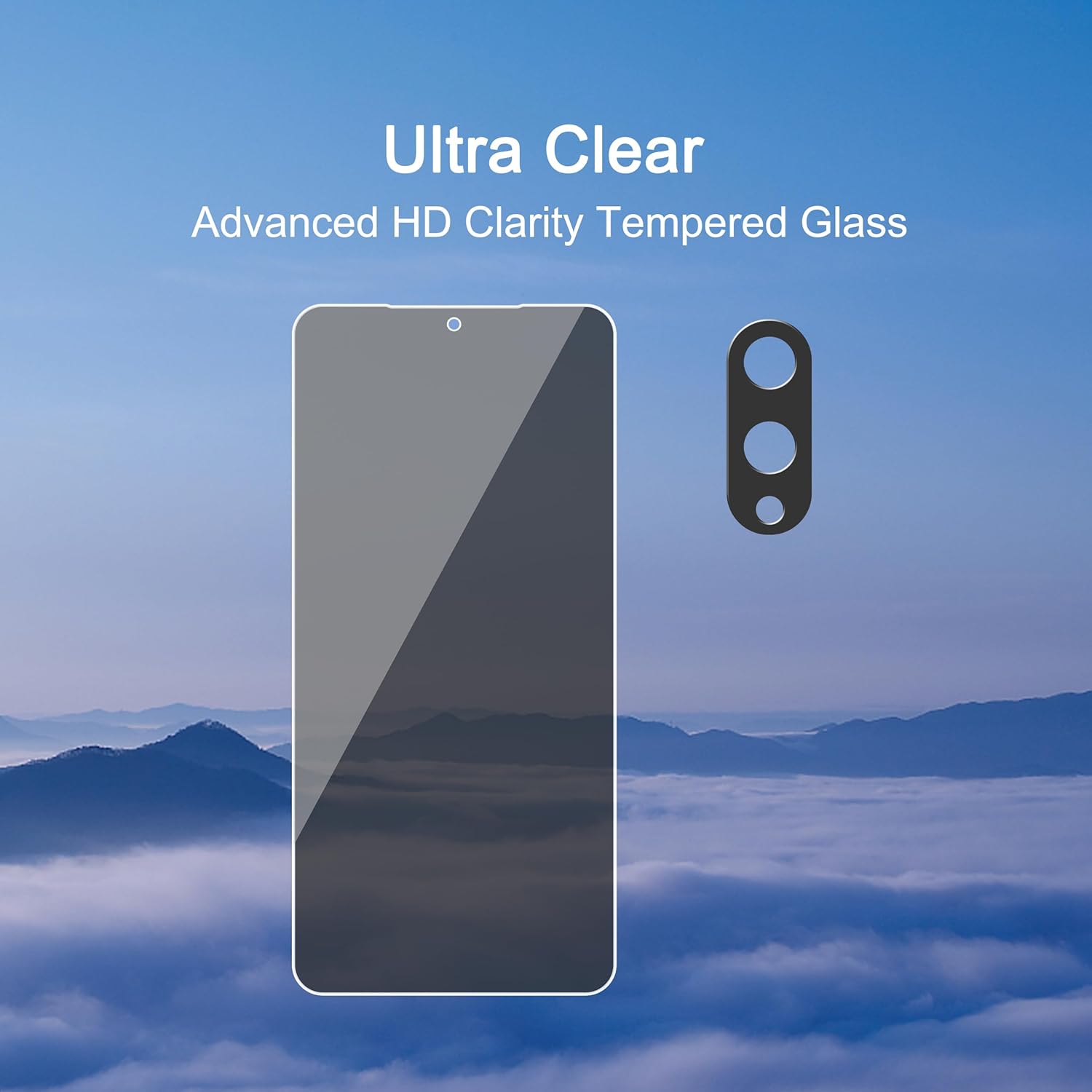 Ailun 3 Pack Privacy Screen Protector for Galaxy S25 Edge [6.7 inch] + 3 Pack Camera Lens Protector, Anti Spy Private Tempered Glass Film, Case Friendly, [9H Hardness] - HD [6 Pack]