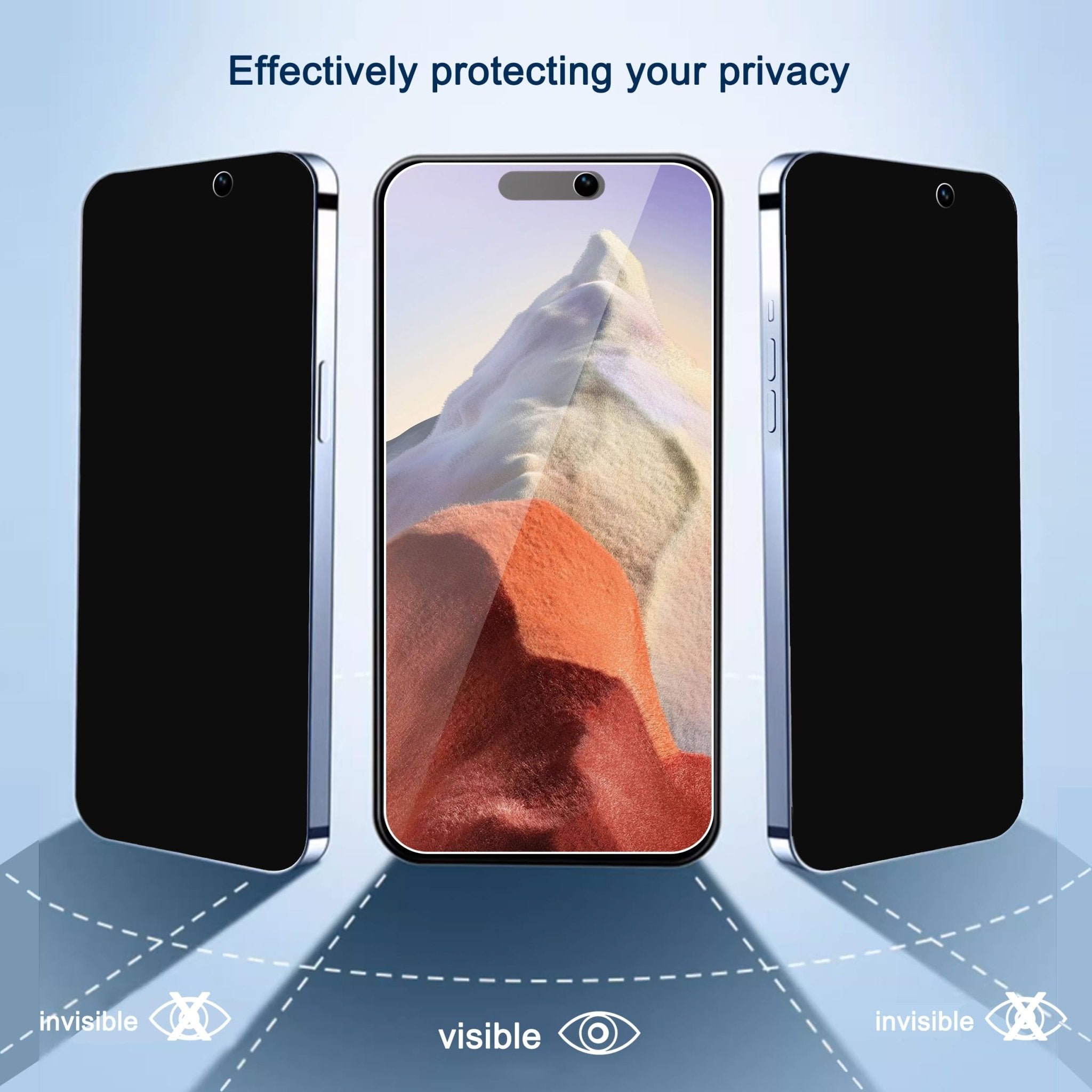 Ailun 3 Pack Privacy Screen Protector for iPhone 16 Pro Max [6.9 inch]+ 3 Pack Camera Lens Protector,Dynamic Island Compatible,Anti Spy Tempered Glass[9H Hardness]-HD