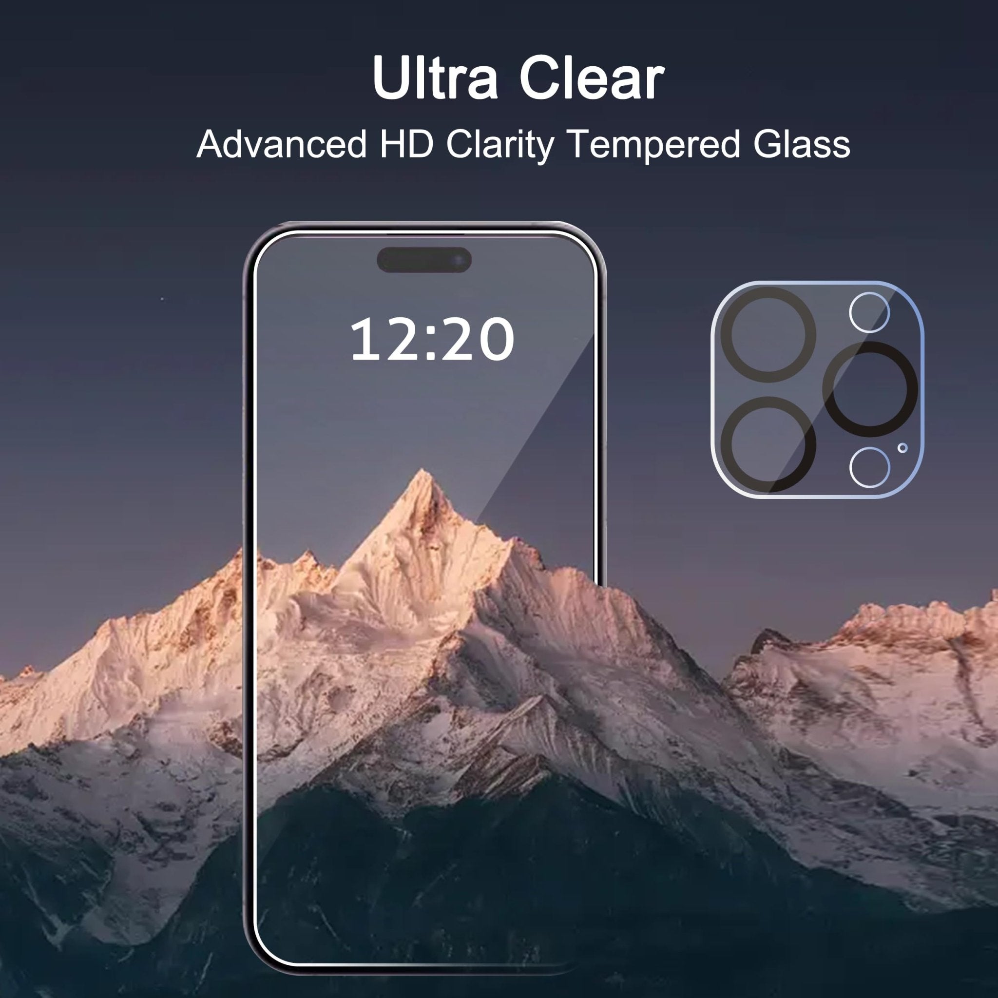 Ailun 3 Pack Screen Protector for iPhone 16 Pro Max [6.9 inch] + 3 Pack Camera Lens Protector with Installation Frame,Sensor Protection,Dynamic Island Compatible,Case Friendly Tempered Glass Film