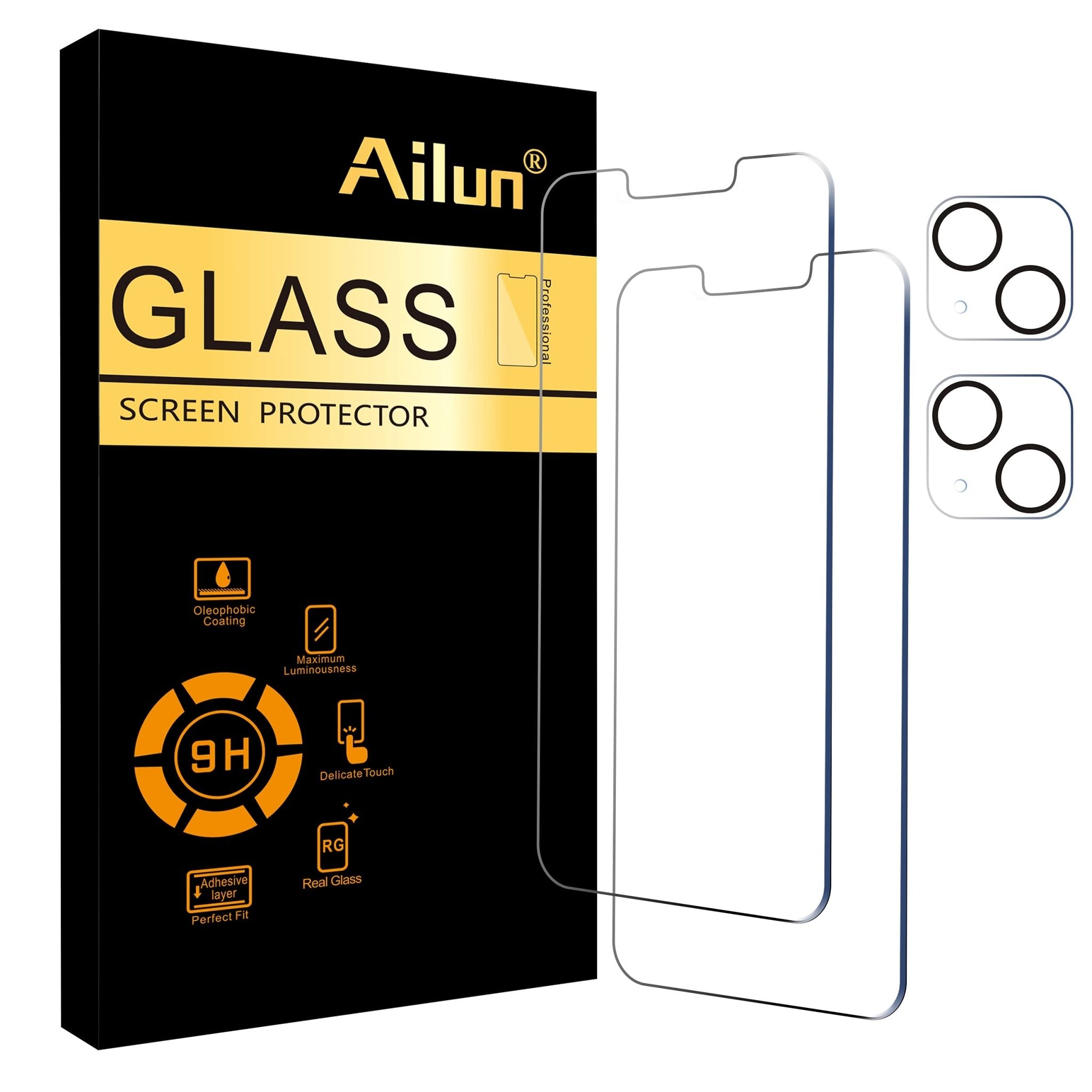 Ailun 3 Pack Screen Protector for iPhone 16 Pro Max [6.9 inch] + 3 Pack Camera Lens Protector with Installation Frame,Sensor Protection,Dynamic Island Compatible,Case Friendly Tempered Glass Film