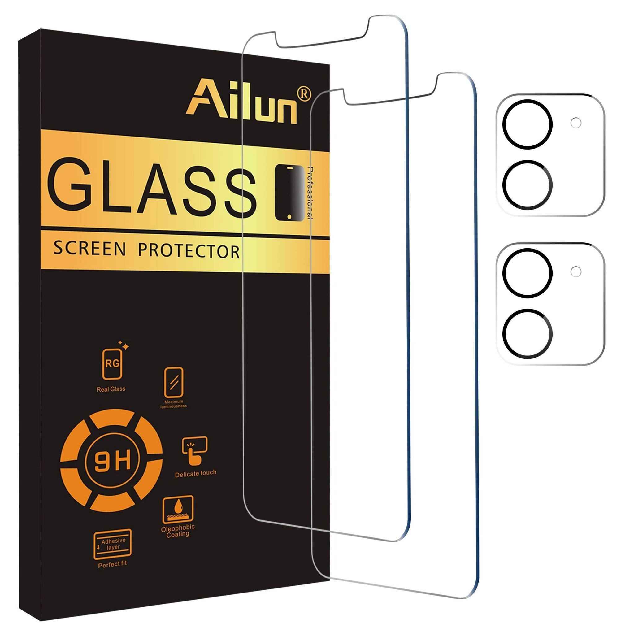 Ailun 3 Pack Screen Protector for iPhone 16 Pro Max [6.9 inch] + 3 Pack Camera Lens Protector with Installation Frame,Sensor Protection,Dynamic Island Compatible,Case Friendly Tempered Glass Film