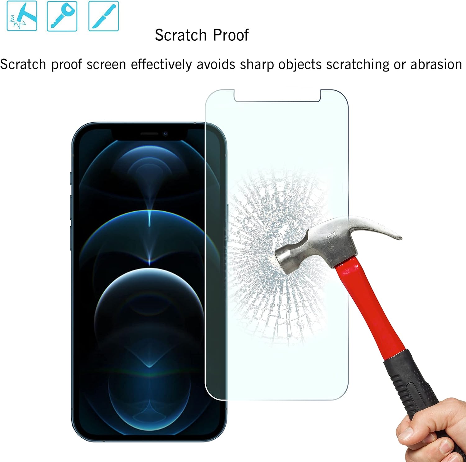 Ailun [Eye Protection] Anti Blue Light Screen Protector for iPhone 12 Pro Max 2 Pack [6.7 inch]+ 2 Pack Camera Lens Protector, Case Friendly Tempered Glass Film,[9H Hardness] - HD