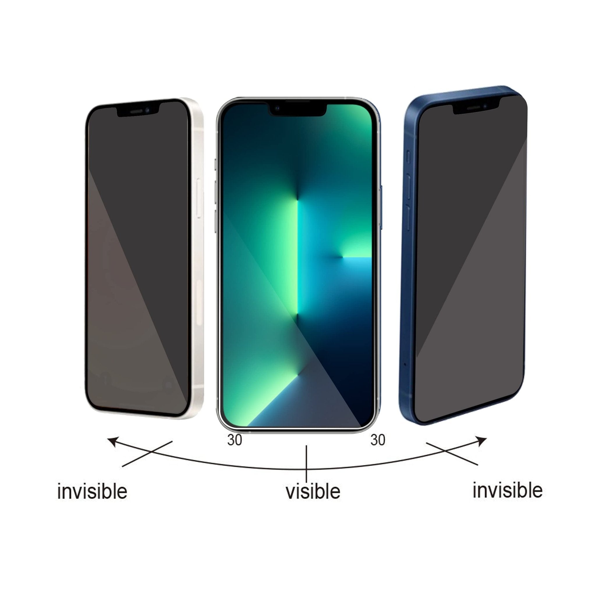 Ailun Privacy Screen Protector for iPhone 16e / iPhone 14 / iPhone 13 / iPhone 13 Pro [6.1 Inch] 2 Pack Anti Spy Private Tempered Glass Anti-Scratch Case Friendly [Not for iPhone 16 6.1 Inch]