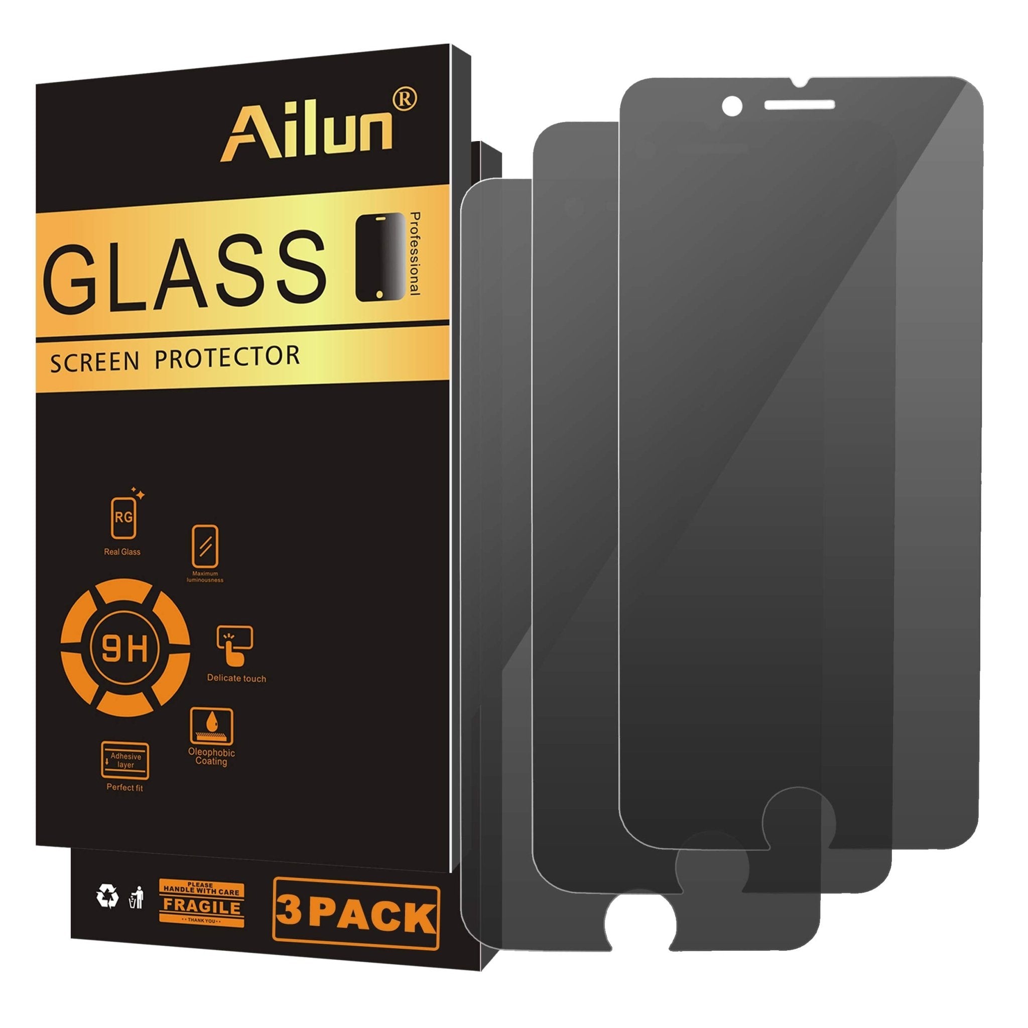 Ailun Privacy Screen Protector for iPhone 16e / iPhone 14 / iPhone 13 / iPhone 13 Pro [6.1 Inch] 2 Pack Anti Spy Private Tempered Glass Anti-Scratch Case Friendly [Not for iPhone 16 6.1 Inch]