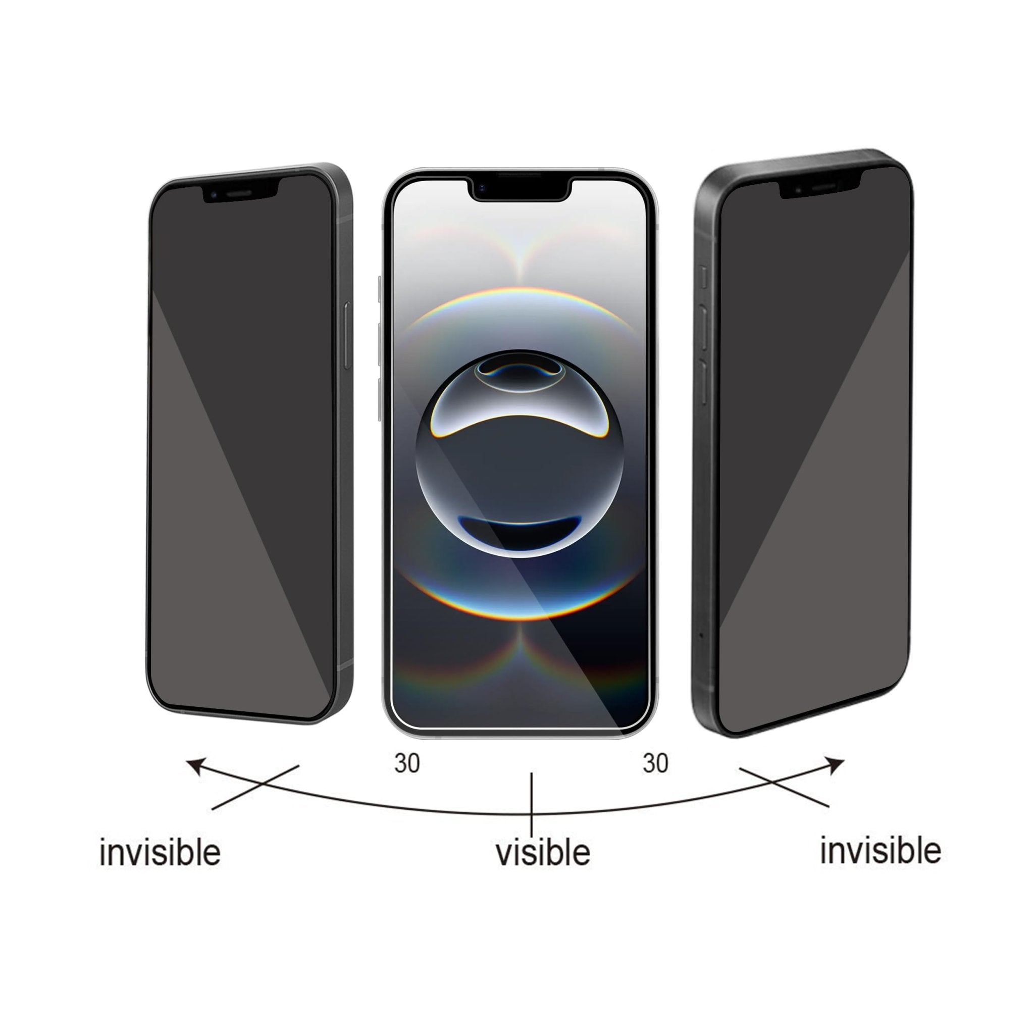 Ailun Privacy Screen Protector for iPhone 16e / iPhone 14 / iPhone 13 / iPhone 13 Pro [6.1 Inch] 2 Pack Anti Spy Private Tempered Glass Anti-Scratch Case Friendly [Not for iPhone 16 6.1 Inch]