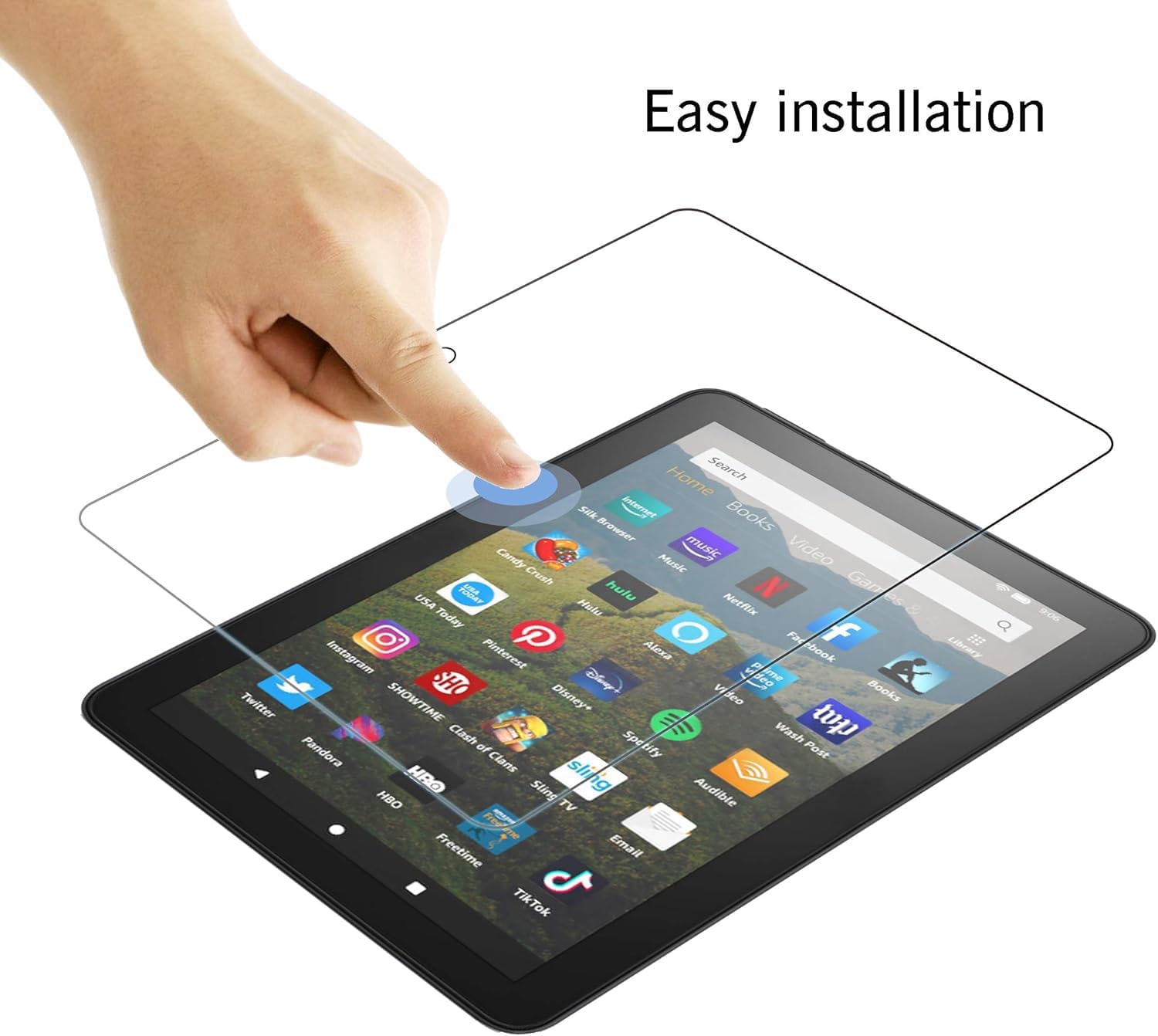 Ailun Screen Protector for Amazon Kindle Fire HD 8/8 Plus/Kids [8 inch] 2022&2020 Released - 0.33mm Tempered Glass, Ultra Clear, Anti-Scratch, Case Friendly