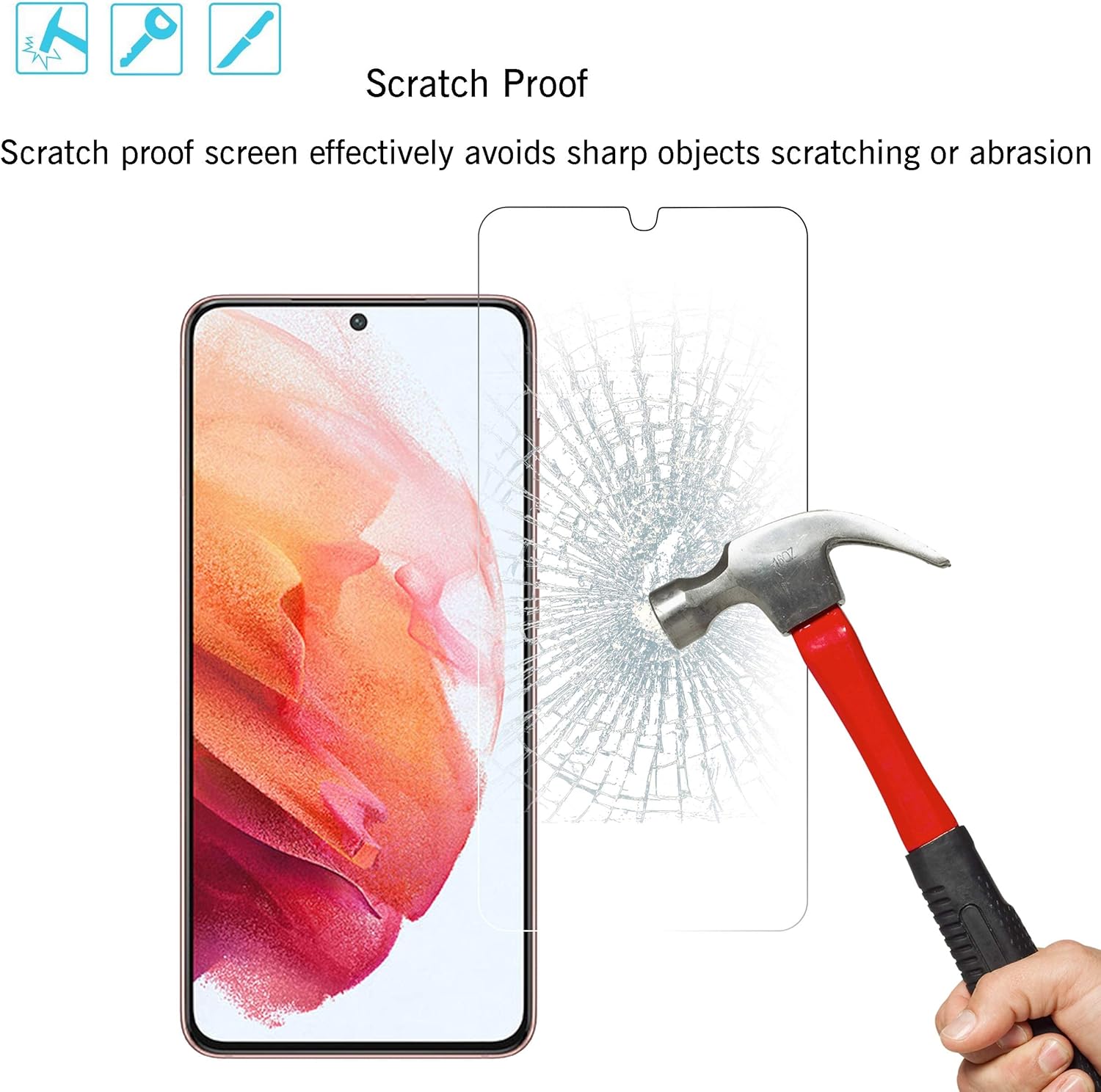 Ailun Screen Protector for Galaxy S21 5G [6.2 inch] 2Pack + 2Pack Camera Lens Tempered Glass Fingerprint Unlock Compatible 0.33mm Clear Anti-Scratch Case Friendly [Not for Galaxy S21 Plus]