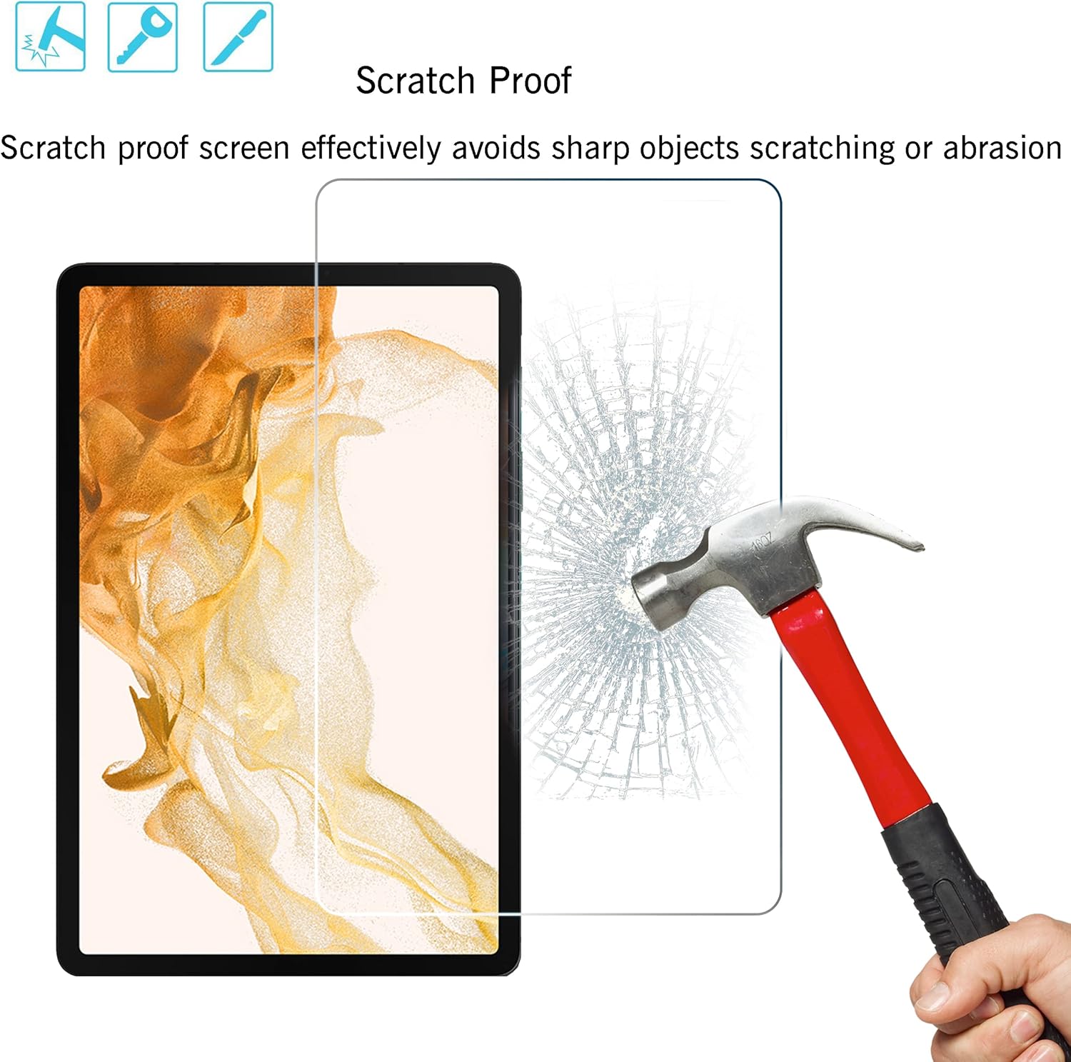 Ailun Screen Protector for Galaxy Tab S8 Plus/S7 FE/S7+, 12.4 inch 2Pack Tempered Glass 9H Hardness 2.5D Edge Ultra Clear Anti Scratch Case Friendly