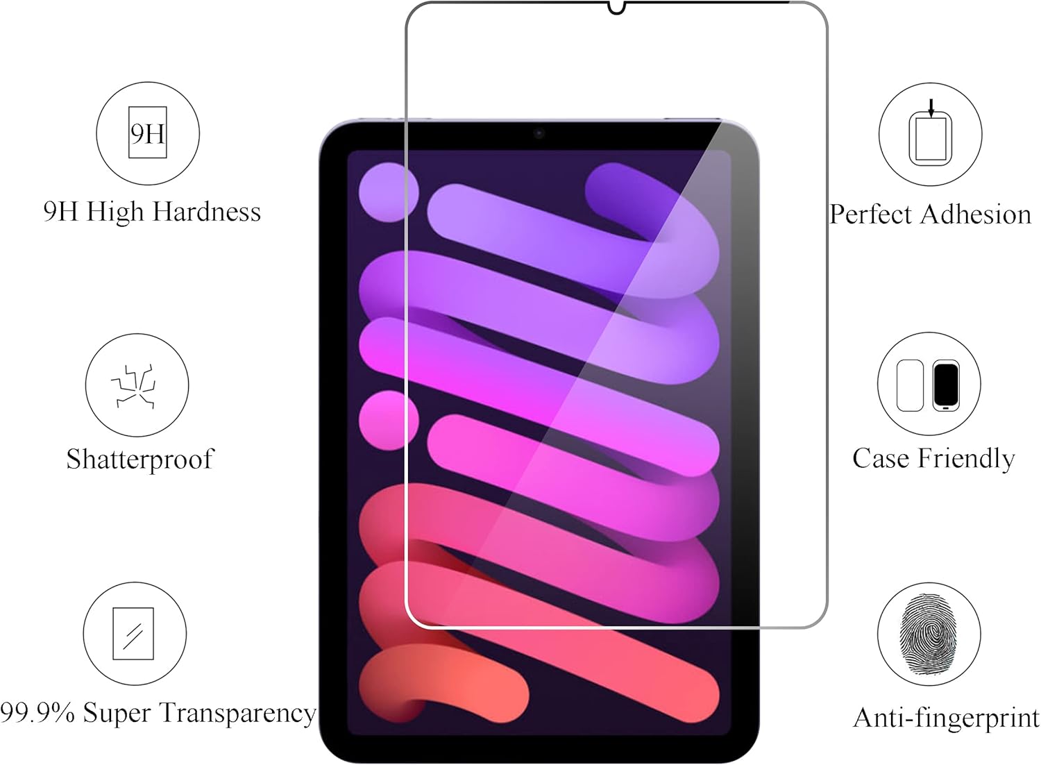 Ailun Screen Protector for iPad Mini [8.3 Inch] [Mini 7 A17 Pro 7th Gen 2024 & Mini 6th Gen 2021 Release] Tempered Glass 2.5D Edge,iPad Mini 7 & 6,Case Friendly [3 Pack]