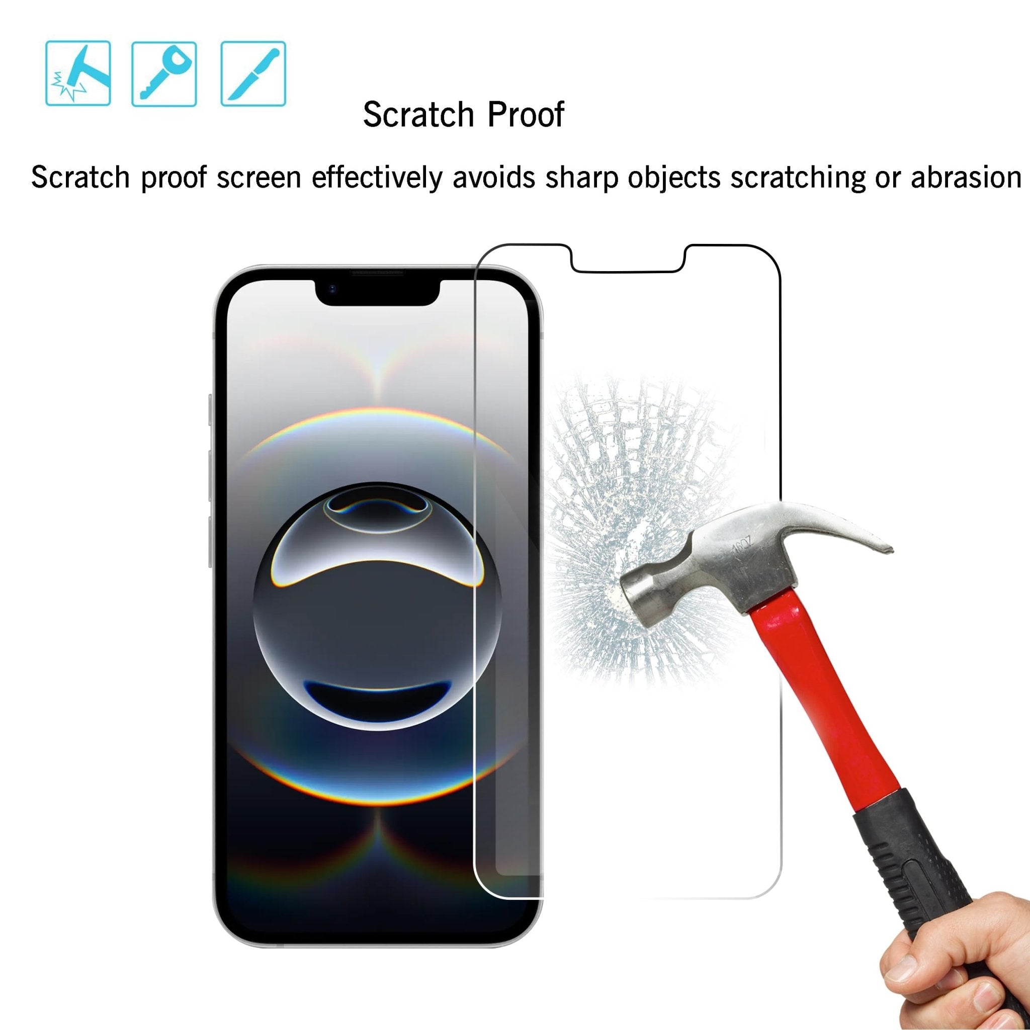 Ailun Screen Protector for iPhone 16e / iPhone 14 / iPhone 13 / iPhone 13 Pro [6.1 Inch] Display 3 Pack Tempered Glass, Case Friendly [Not for iPhone 16 6.1 Inch]