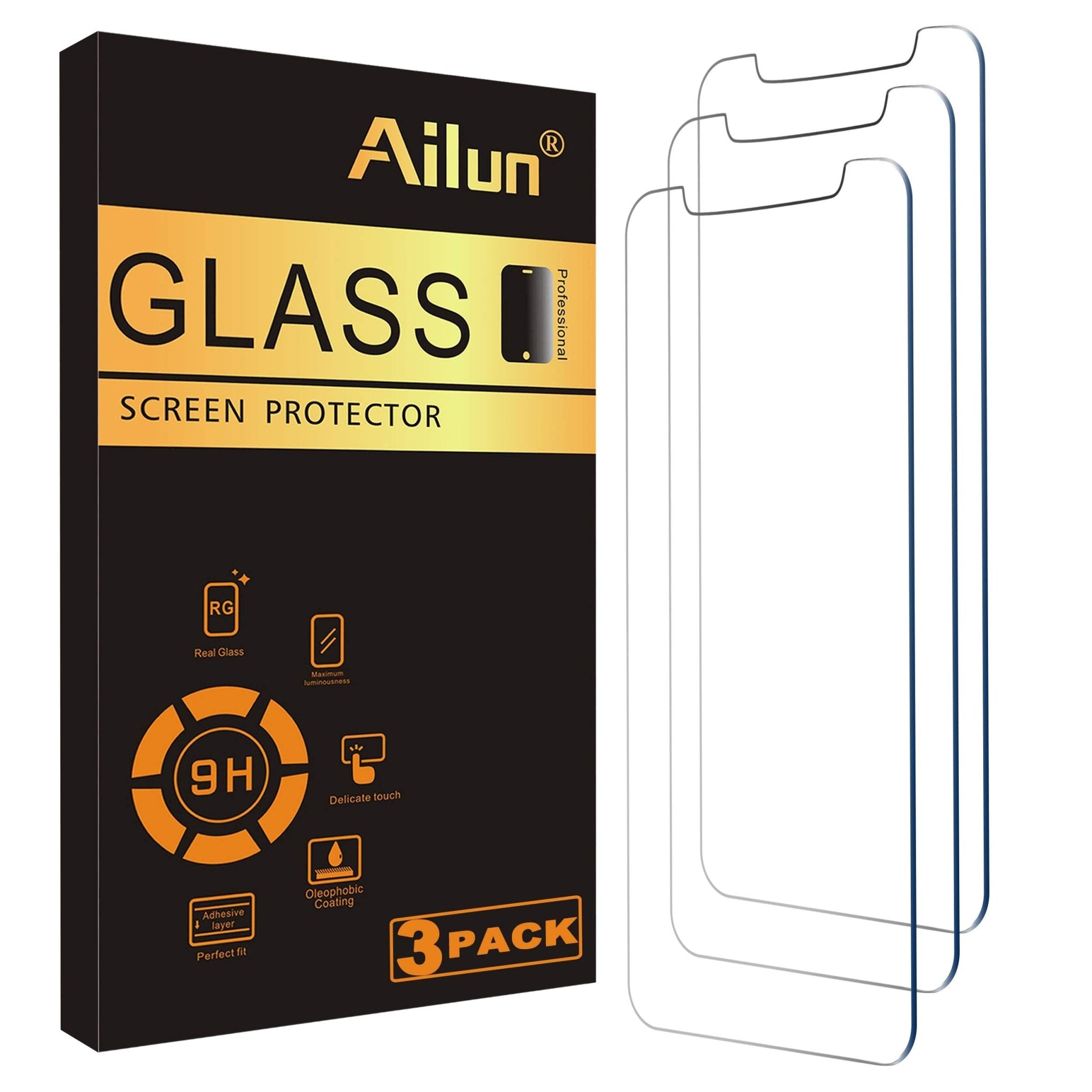 Ailun Screen Protector for iPhone 16e / iPhone 14 / iPhone 13 / iPhone 13 Pro [6.1 Inch] Display 3 Pack Tempered Glass, Case Friendly [Not for iPhone 16 6.1 Inch]