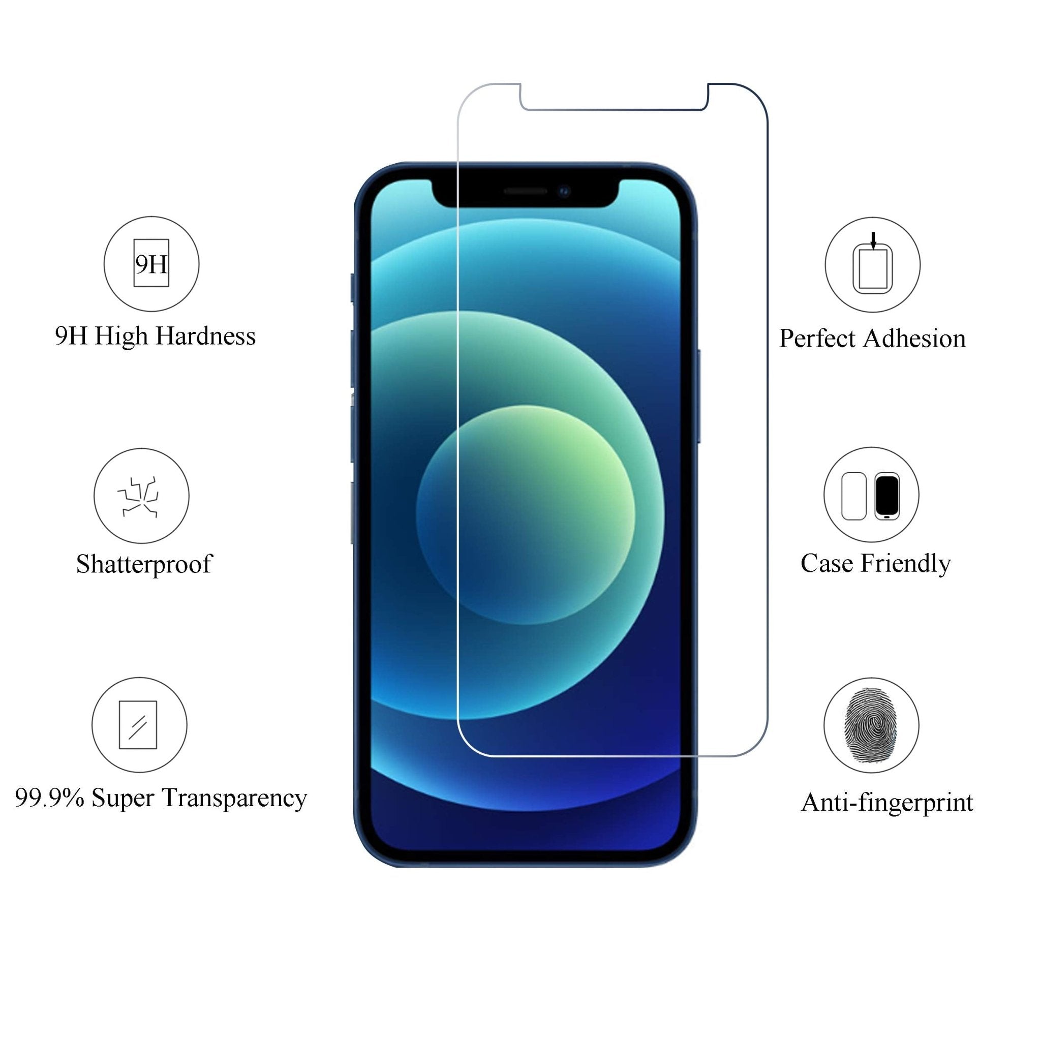 Ailun Screen Protector for iPhone 16e / iPhone 14 / iPhone 13 / iPhone 13 Pro [6.1 Inch] Display 3 Pack Tempered Glass, Case Friendly [Not for iPhone 16 6.1 Inch]