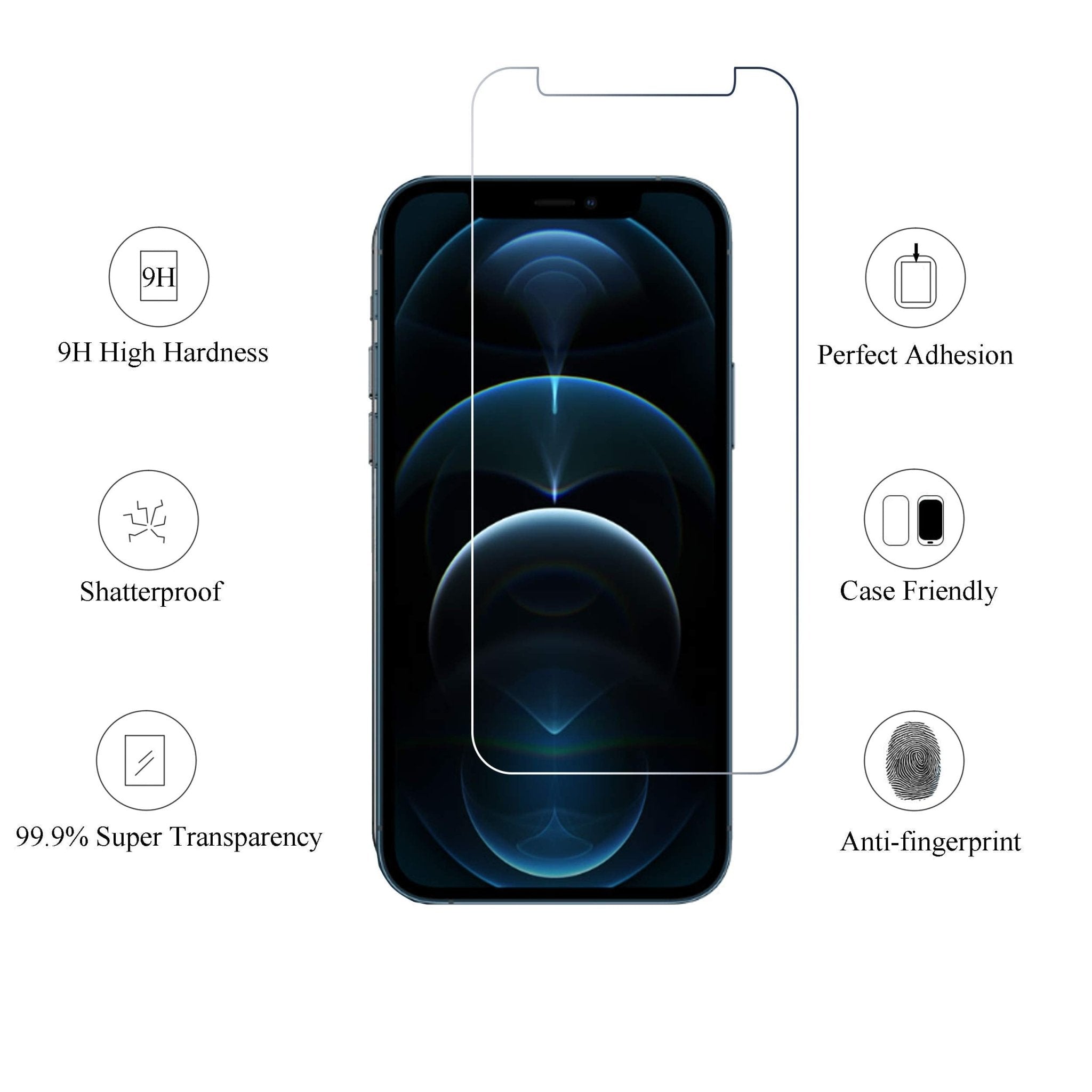 Ailun Screen Protector for iPhone 16e / iPhone 14 / iPhone 13 / iPhone 13 Pro [6.1 Inch] Display 3 Pack Tempered Glass, Case Friendly [Not for iPhone 16 6.1 Inch]