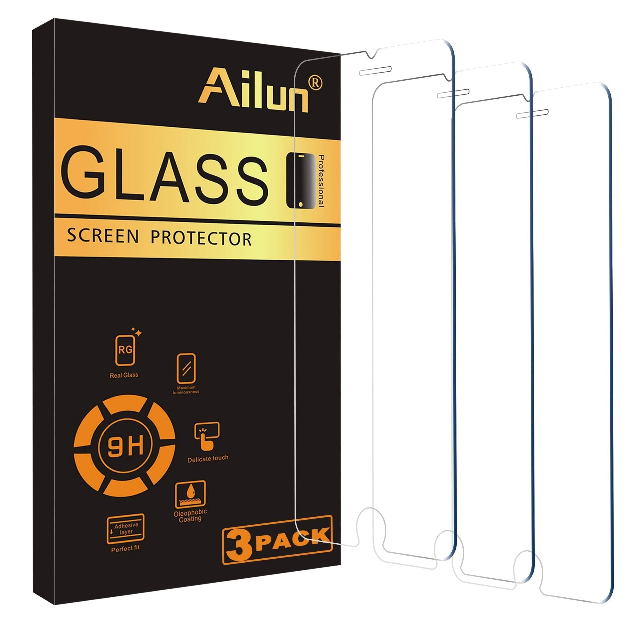 Ailun Screen Protector for iPhone 16e / iPhone 14 / iPhone 13 / iPhone 13 Pro [6.1 Inch] Display 3 Pack Tempered Glass, Case Friendly [Not for iPhone 16 6.1 Inch]