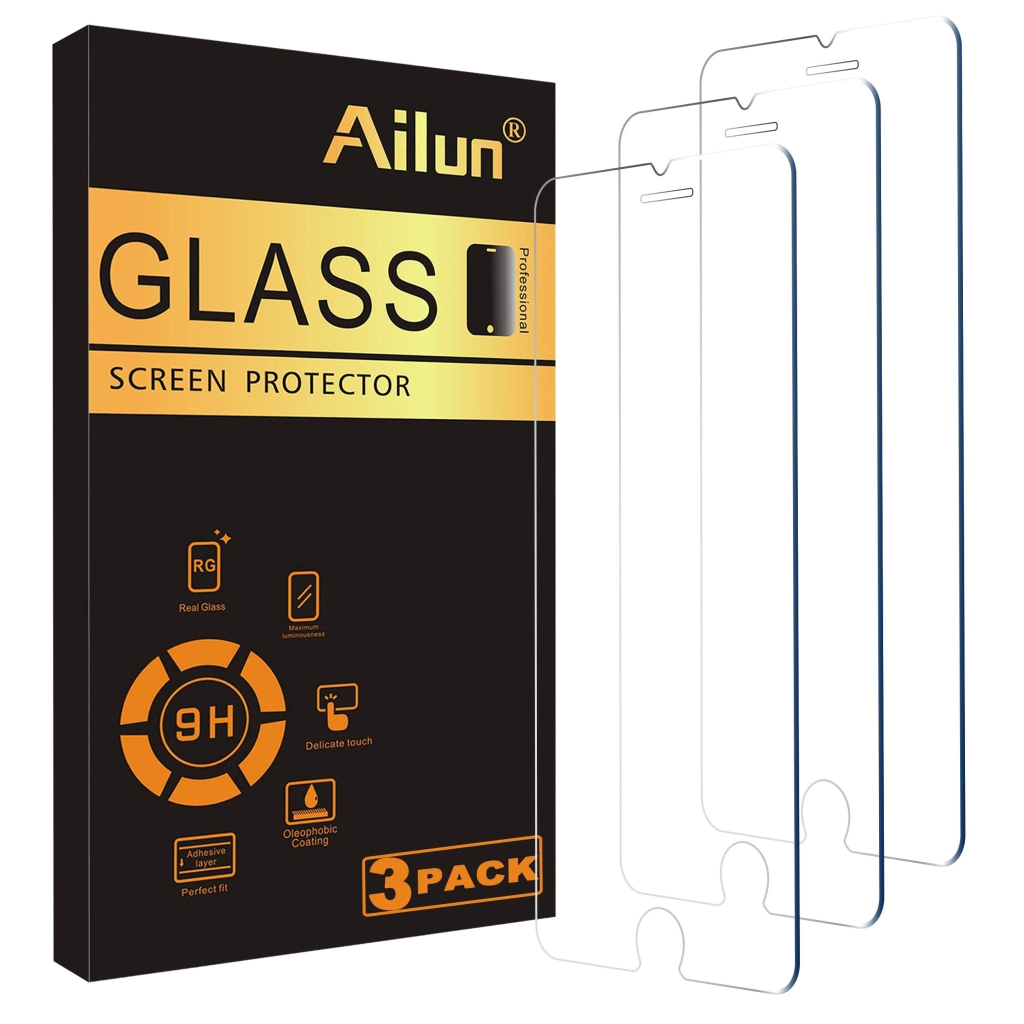 Ailun Screen Protector for iPhone 16e / iPhone 14 / iPhone 13 / iPhone 13 Pro [6.1 Inch] Display 3 Pack Tempered Glass, Case Friendly [Not for iPhone 16 6.1 Inch]