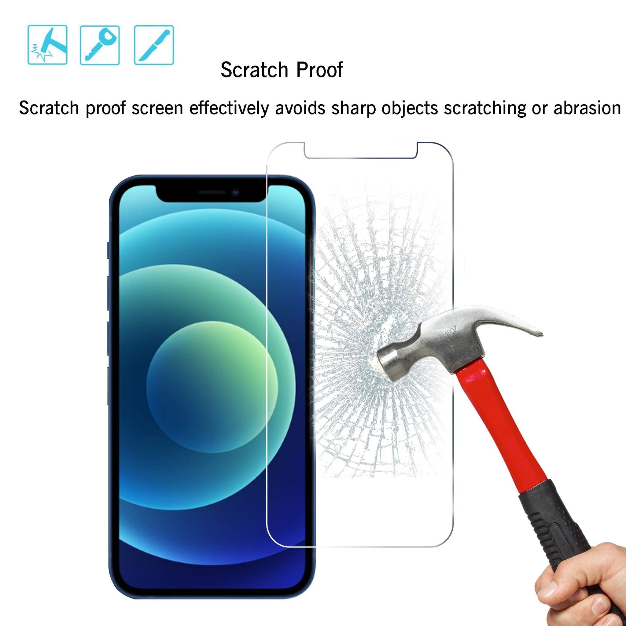 Ailun Screen Protector for iPhone 16e / iPhone 14 / iPhone 13 / iPhone 13 Pro [6.1 Inch] Display 3 Pack Tempered Glass, Case Friendly [Not for iPhone 16 6.1 Inch]