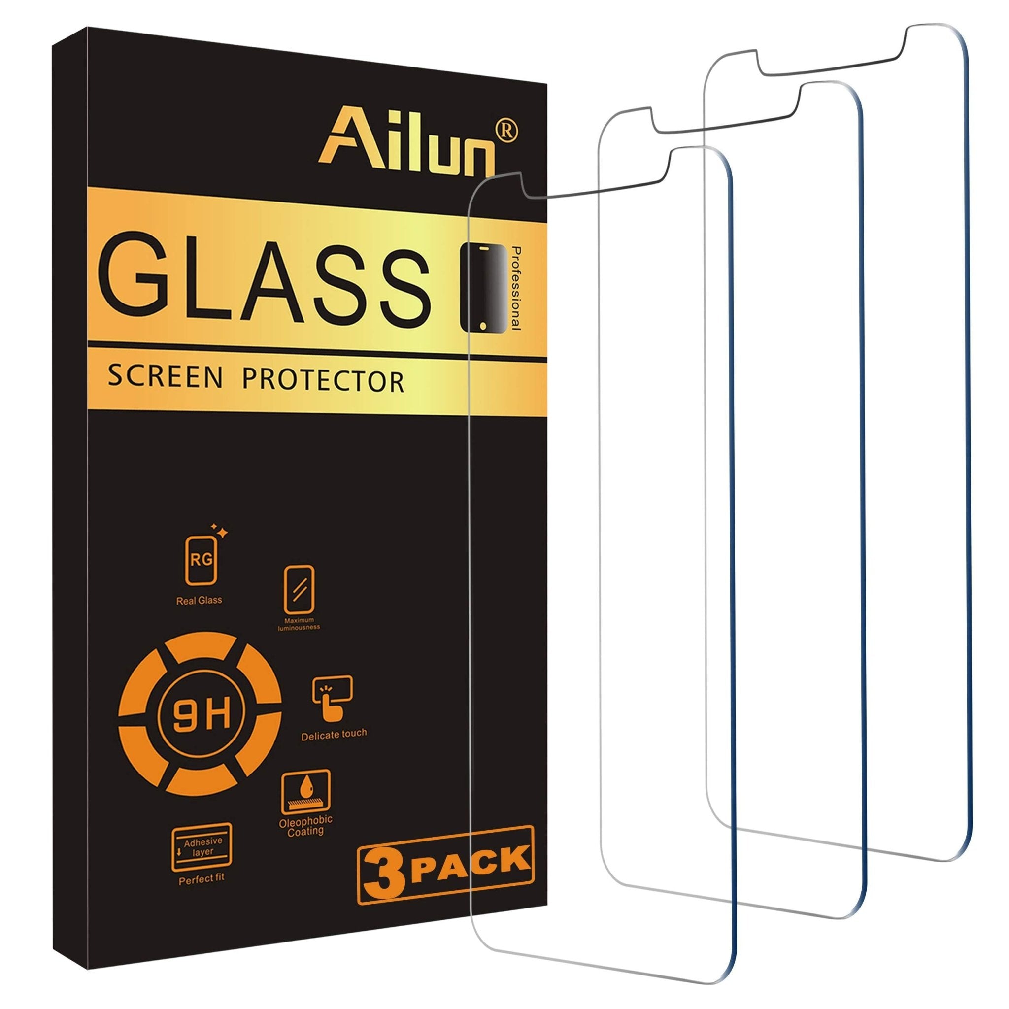 Ailun Screen Protector for iPhone 16e / iPhone 14 / iPhone 13 / iPhone 13 Pro [6.1 Inch] Display 3 Pack Tempered Glass, Case Friendly [Not for iPhone 16 6.1 Inch]