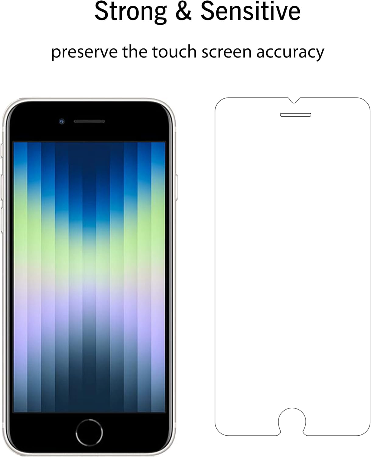 Ailun Screen Protector for iPhone SE 2022 3rd Generation, [3Pack] Case Friendly Tempered Glass