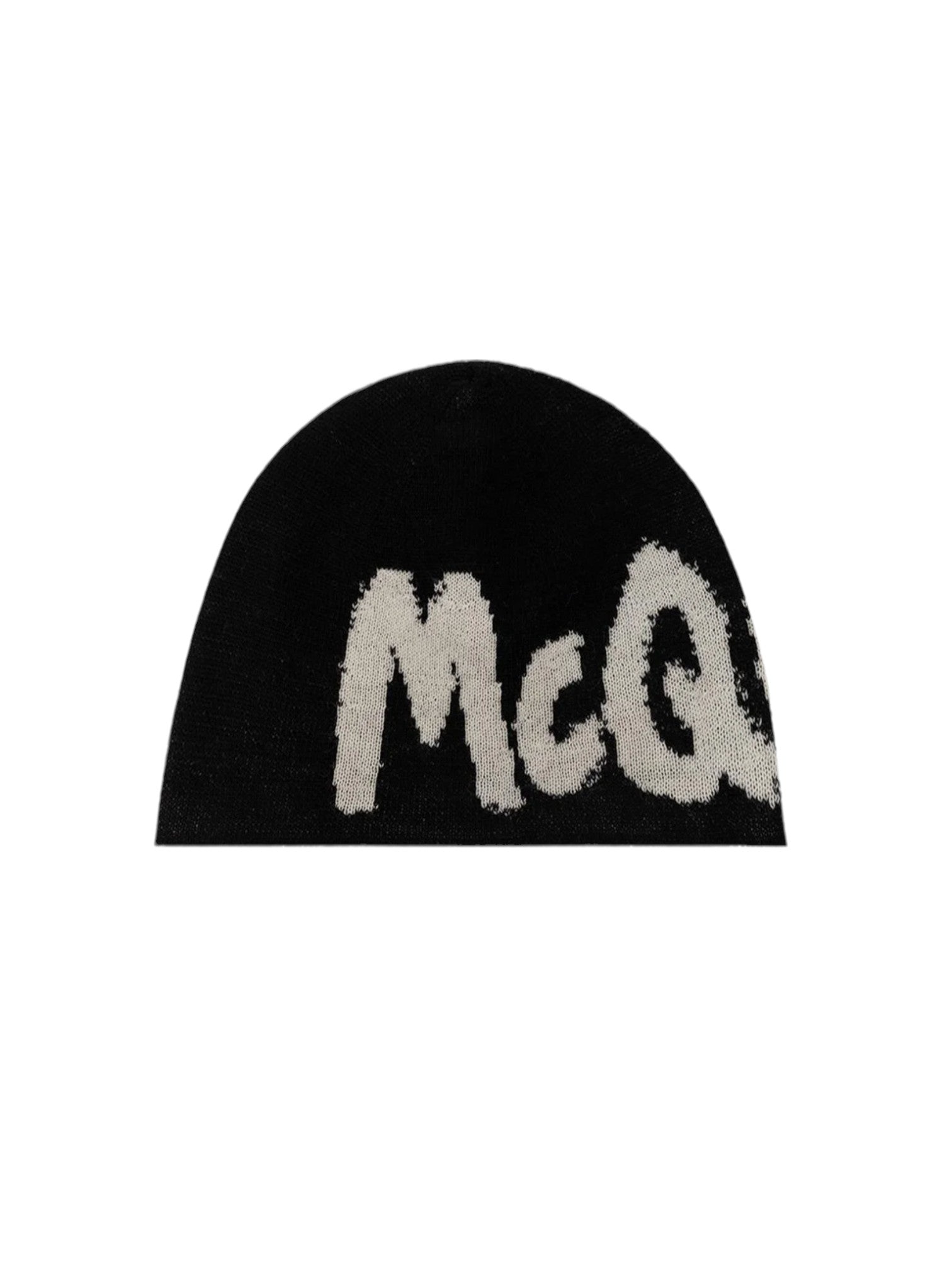 Alexander McQueen Logo Embroidered Knitted Beanie, Black