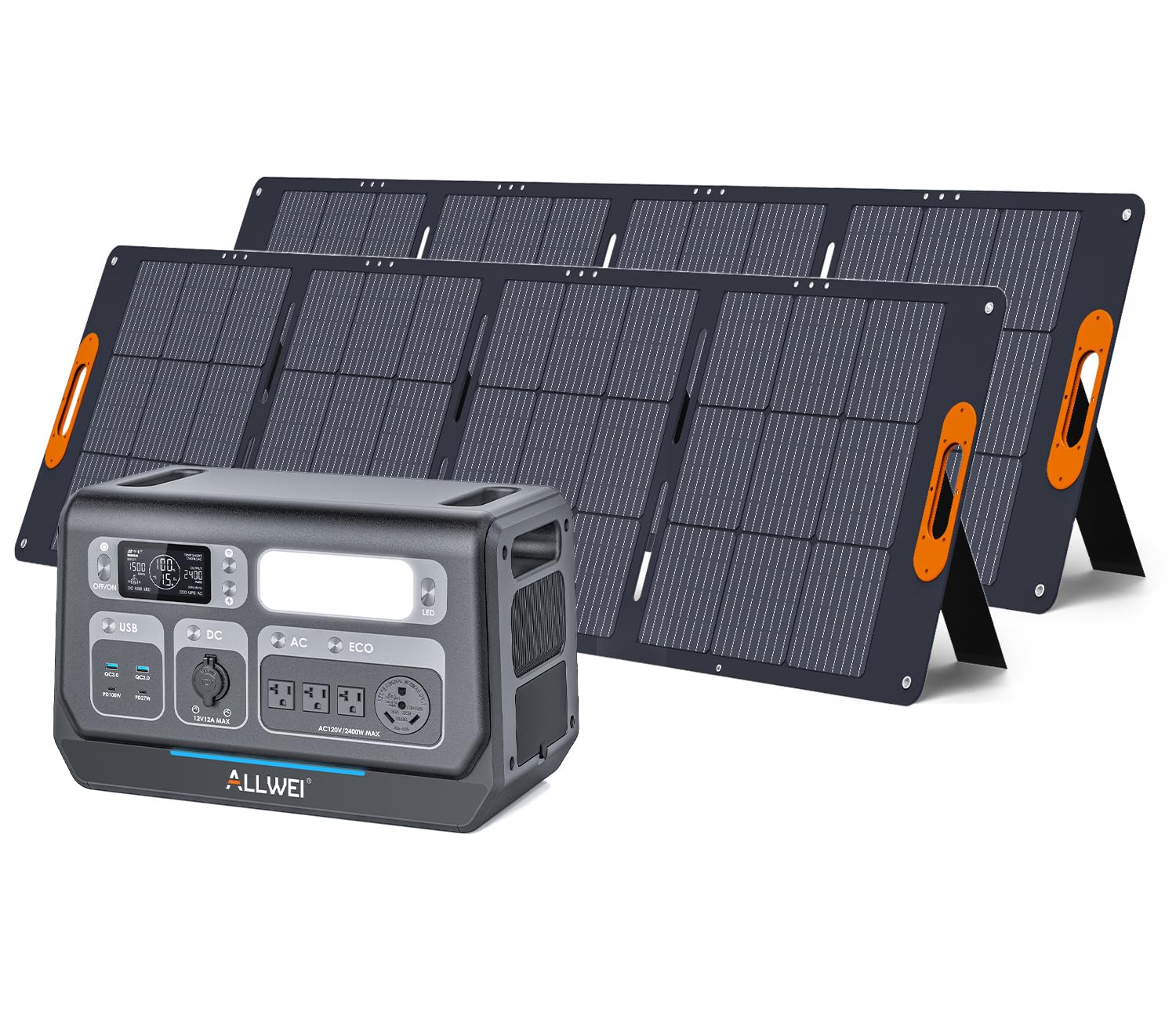 ALLWEI Portable Power Station 300W, 280Wh Solar Generator with 110V Pure Sine Wave AC Outlet, Backup Lithium Battery Generator for CPAP Outdoor RV Camping Emergency Home Use