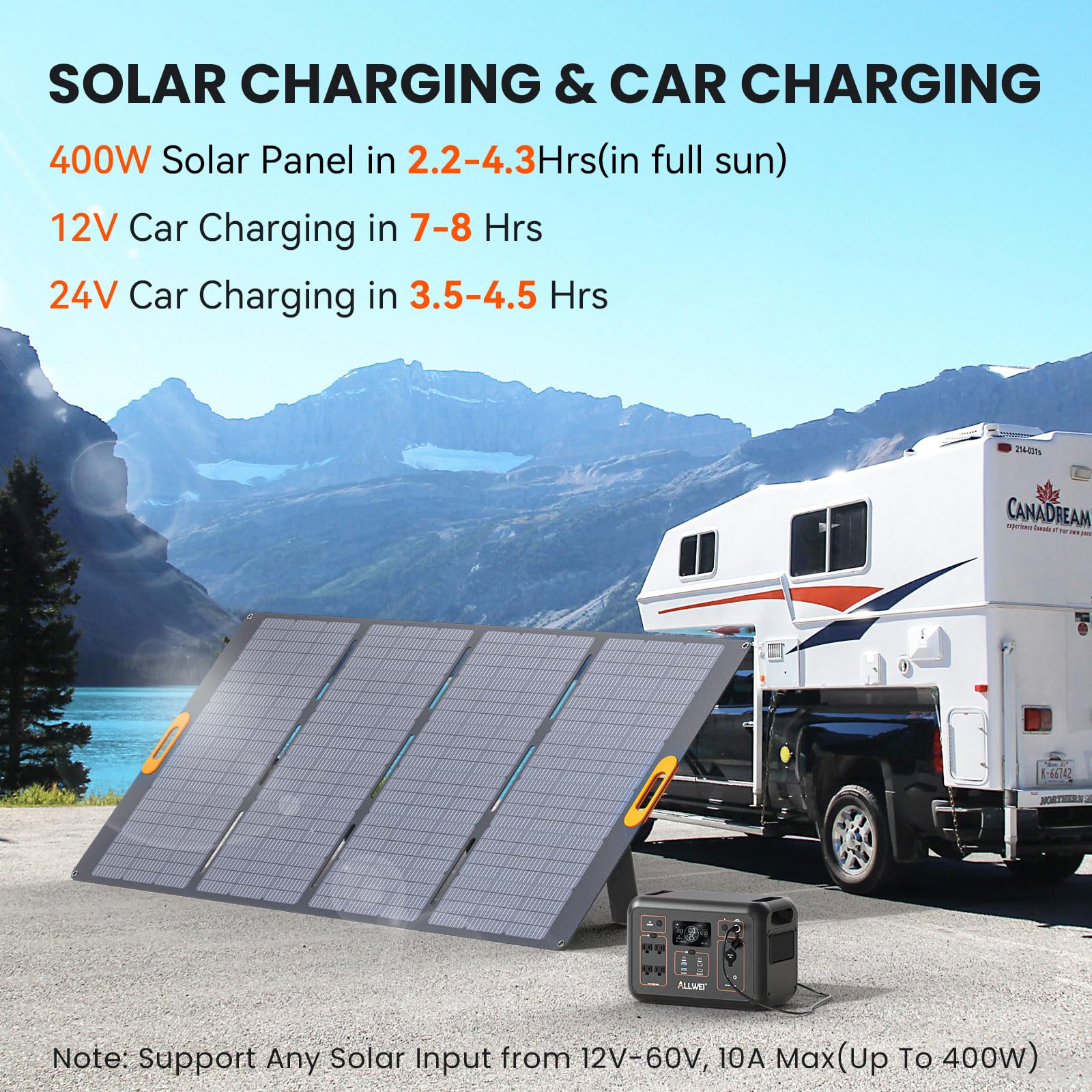 ALLWEI Portable Power Station 300W, 280Wh Solar Generator with 110V Pure Sine Wave AC Outlet, Backup Lithium Battery Generator for CPAP Outdoor RV Camping Emergency Home Use