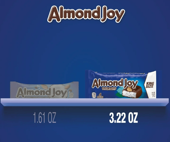 Almond Joy Coconut and Almond Chocolate King Size Candy, Bars 3.22 oz, 4 Pieces