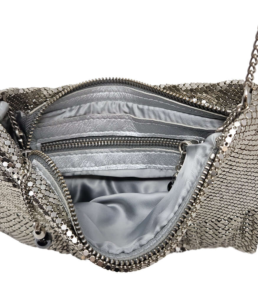 Laura B Ana Silver Disco Bag