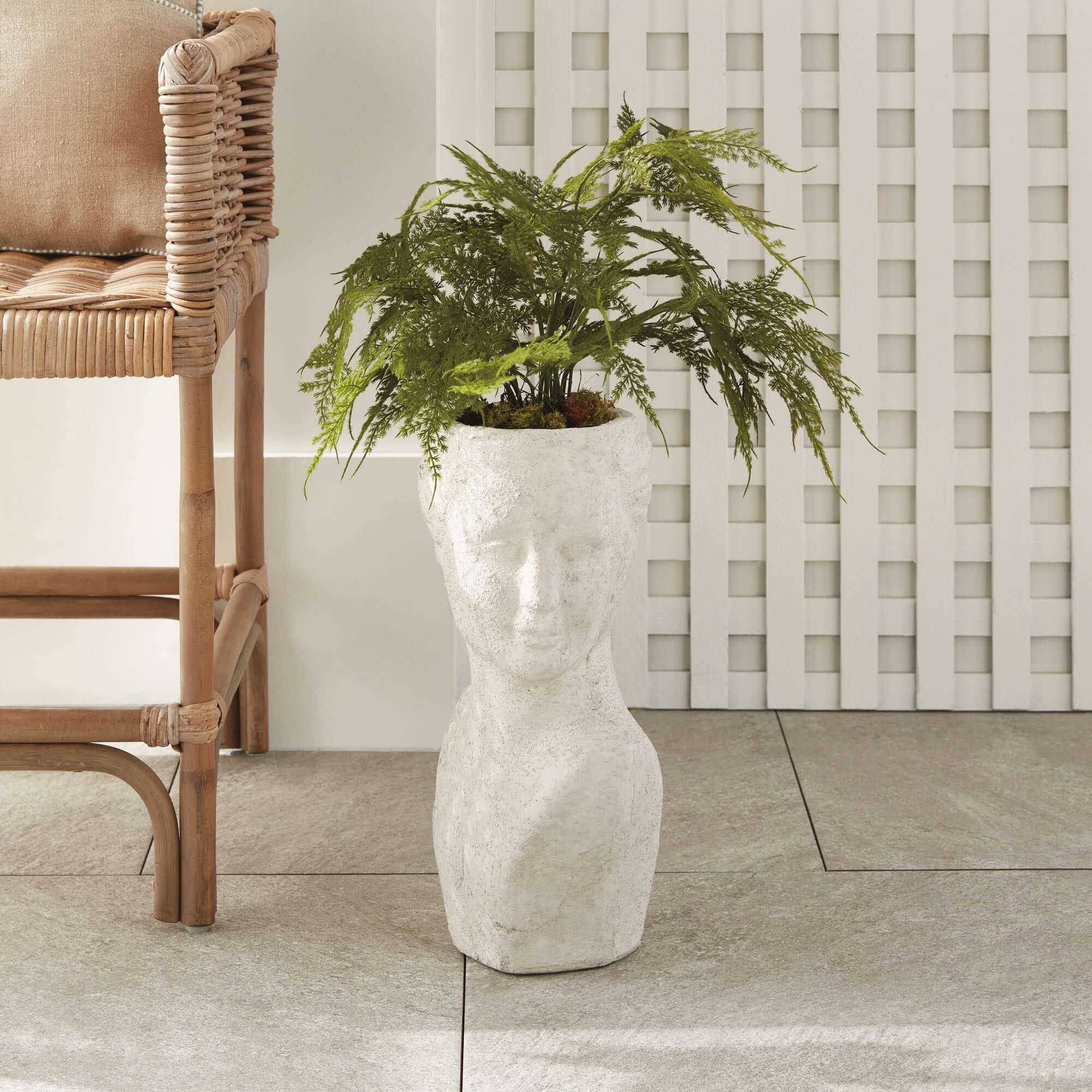 Ancient Female Bust Planter Outdoor Decor