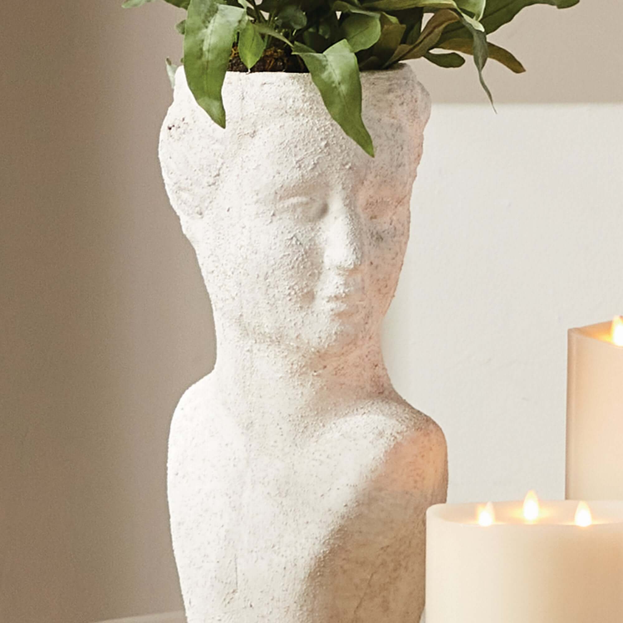 Ancient Female Bust Planter Outdoor Decor