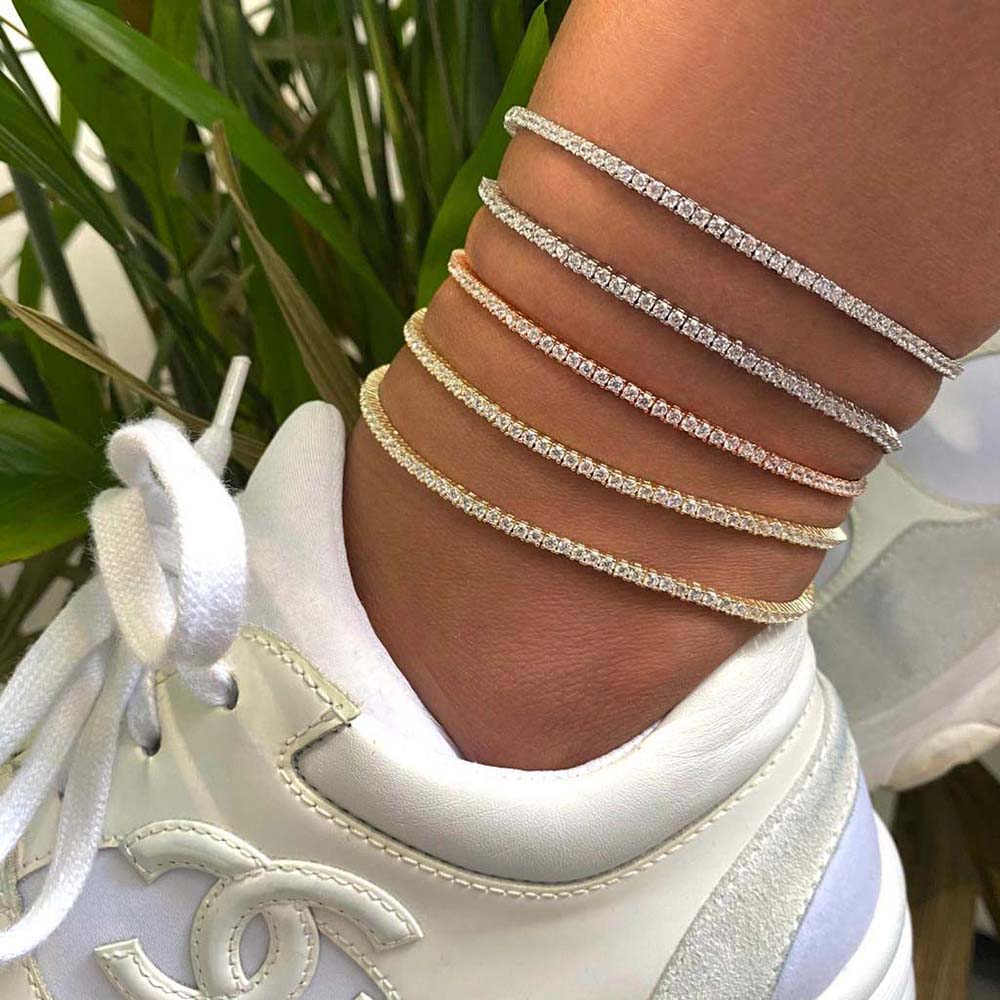  Thin Tennis Anklet - Adina's Jewels