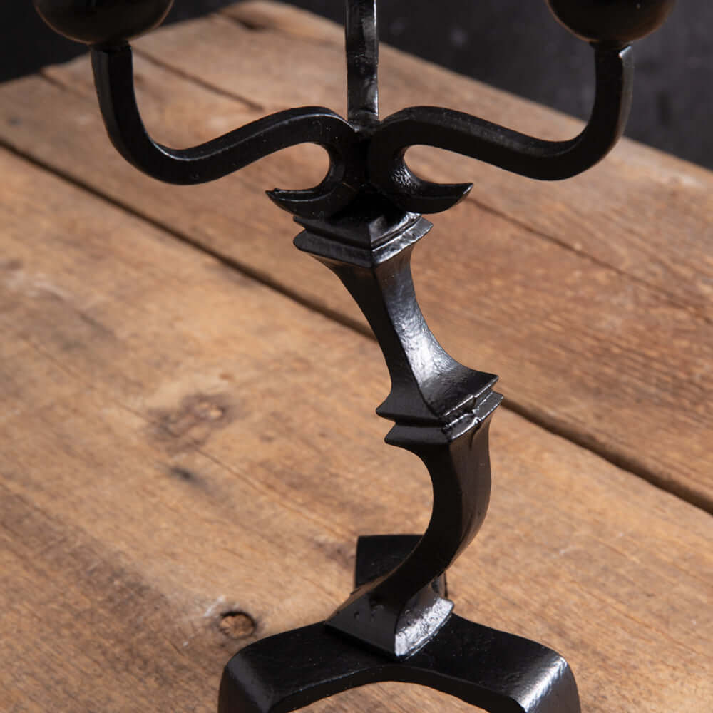 Antique Black Iron Gothic Candelabra for Halloween Centerpiece