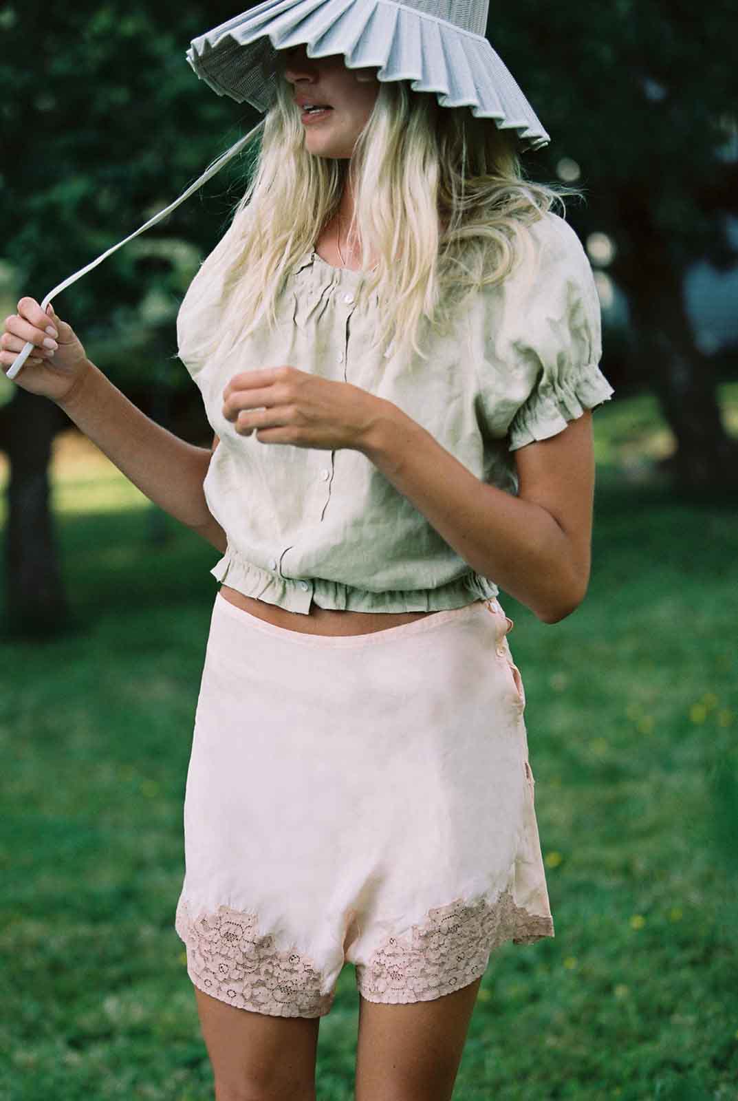 Arizona Top - Sage linen ruffle top