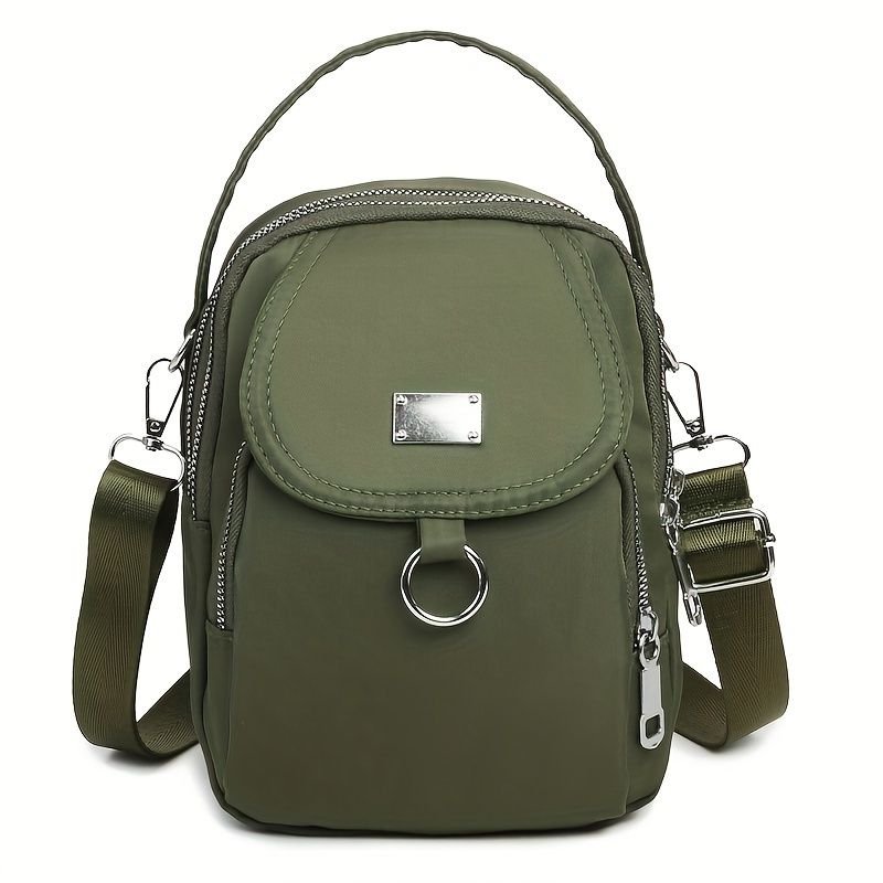 Army Green Water-Proof Women Crossbody Bag Multi Compartment Mobile Phone Bag Women Messenger Bag Casual Oxford Cloth Women Bag Shoulder