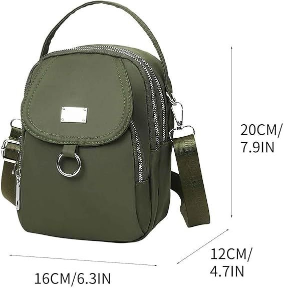 Army Green Water-Proof Women Crossbody Bag Multi Compartment Mobile Phone Bag Women Messenger Bag Casual Oxford Cloth Women Bag Shoulder